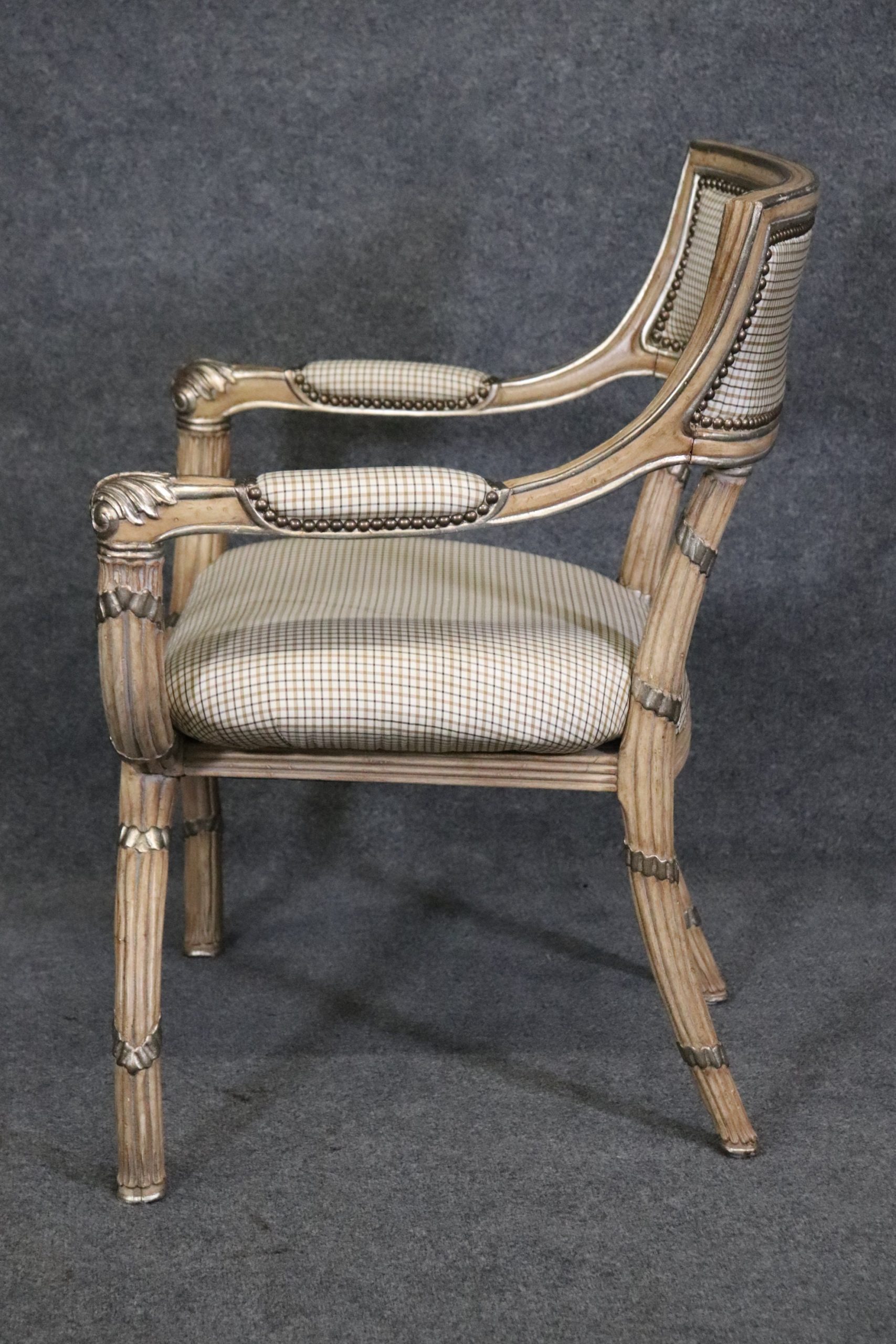 Beacon Hill Regency Style Paint Decorated Armchair, Vintage - Image 3