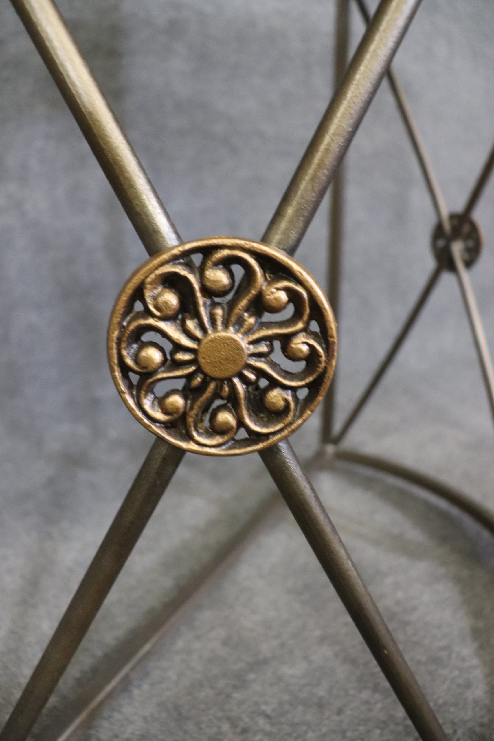 Hollywood Regency Style Travertine Top Demilune Console Table, Sofa Table - Image 9