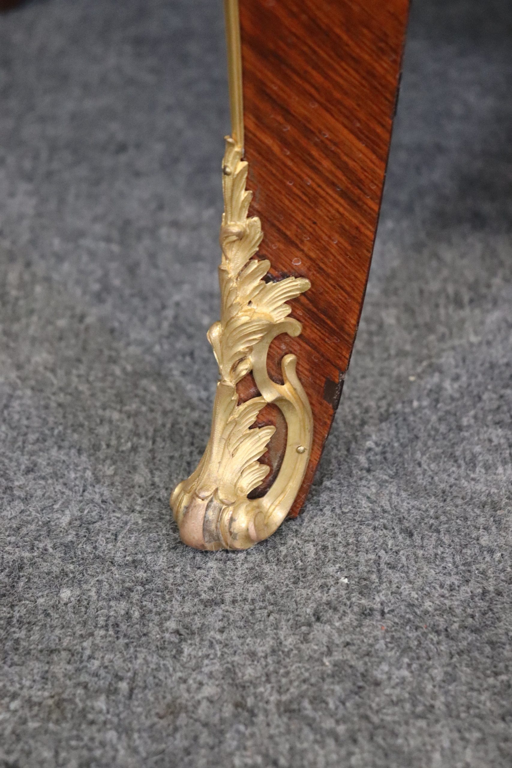 19th C. French Louis XV Style Bronze Ormolu Mounted Marble Top Kingwood Commode, Chest of Drawers - Image 8