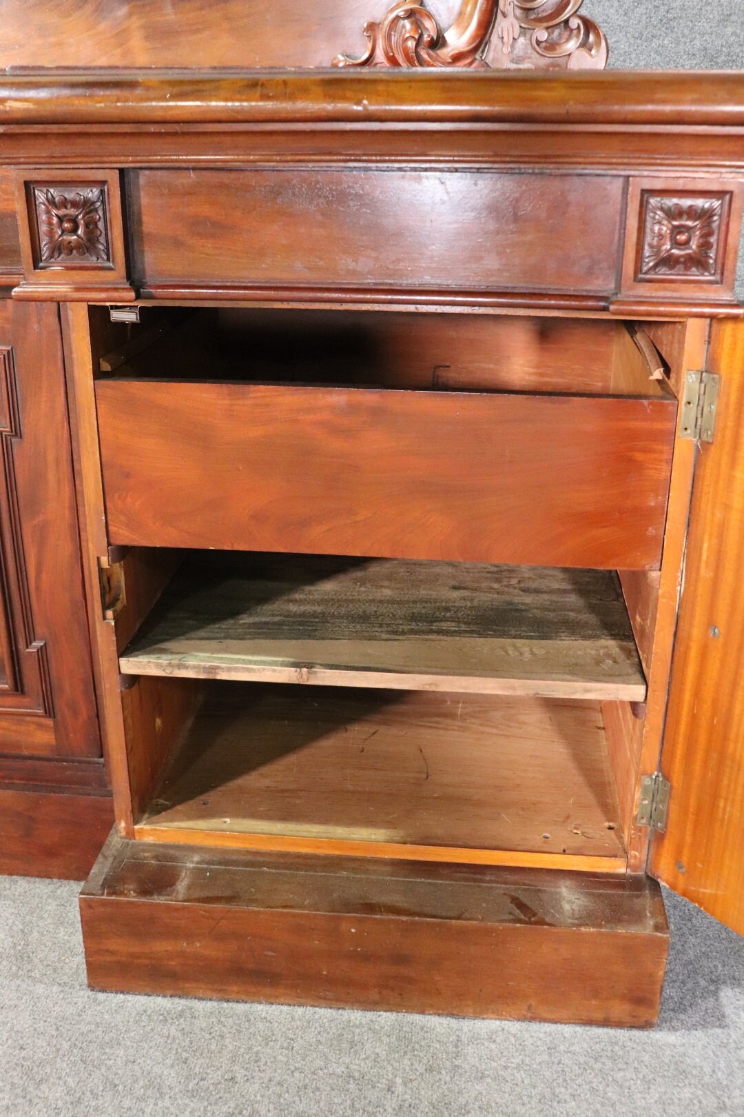 Antique Victorian 19th Century Mahogany Figural Sideboard, Antiques - Image 4