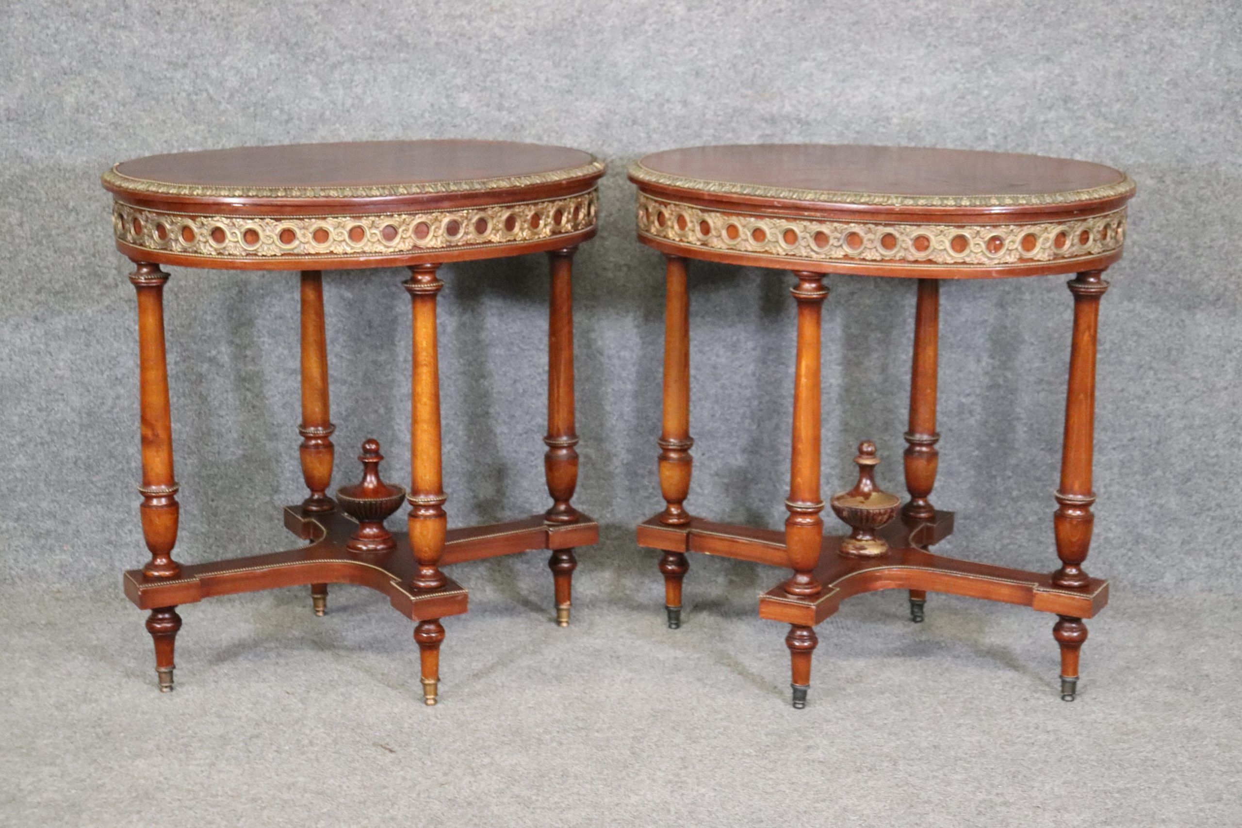 Vintage Companion Pair of Louis XVI Style End Tables, Vintage Furniture - Image 2