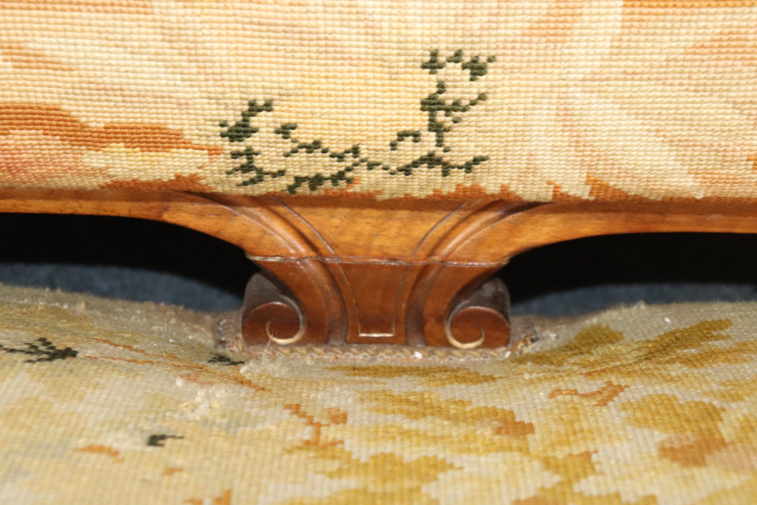 Antique Louis XV Style Needlepoint Aubusson Settee Antiques, Antique Decor - Image 10