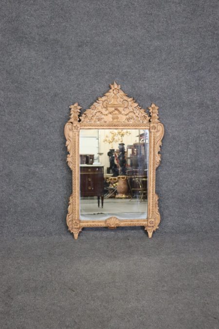 French Louis XV Style Carved Wall Hanging Mirror circa 1940s, Vintage