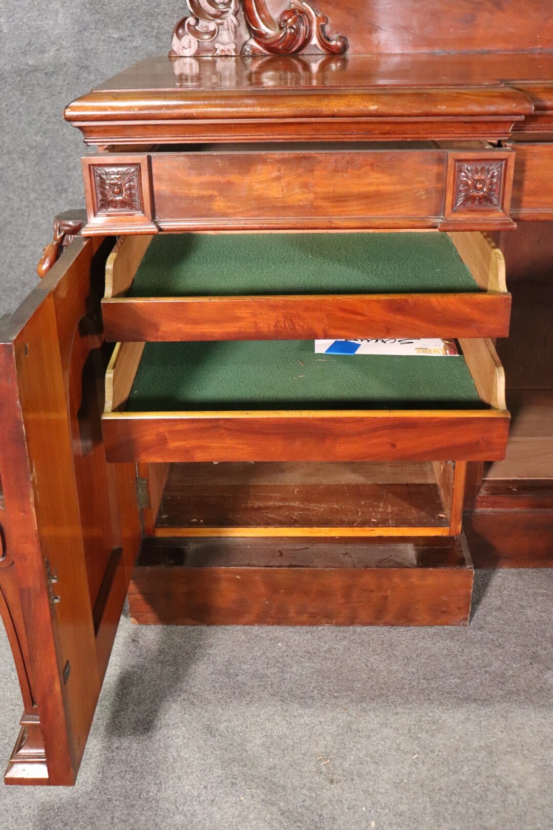 Antique Victorian 19th Century Mahogany Figural Sideboard, Antiques - Image 3