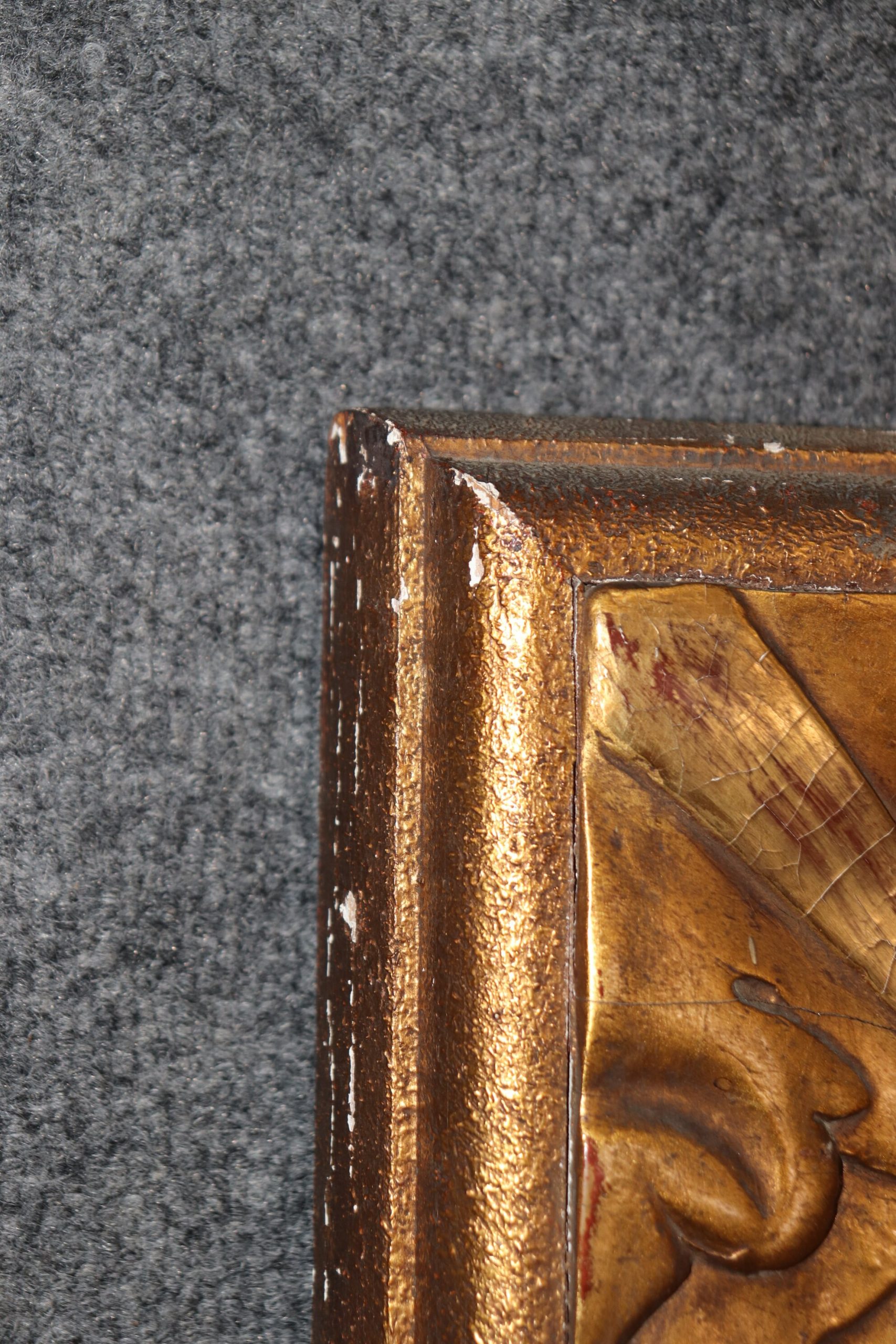 French Regency Style Carved Distressed Painted Wall Hanging Mirror, Antiques - Image 8