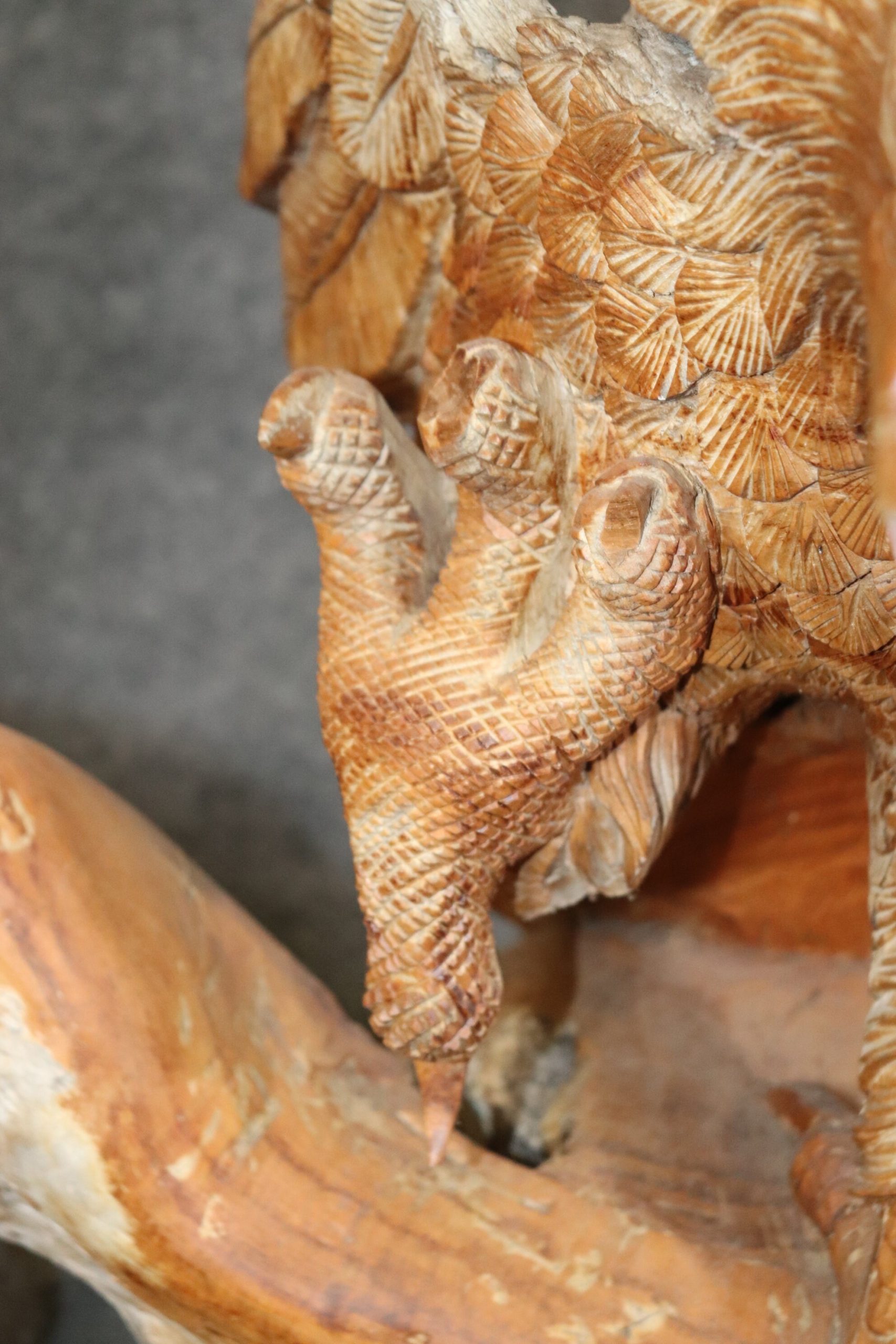 Large Carved Walnut Free Form American Eagle Sculpture, Vintage - Image 9