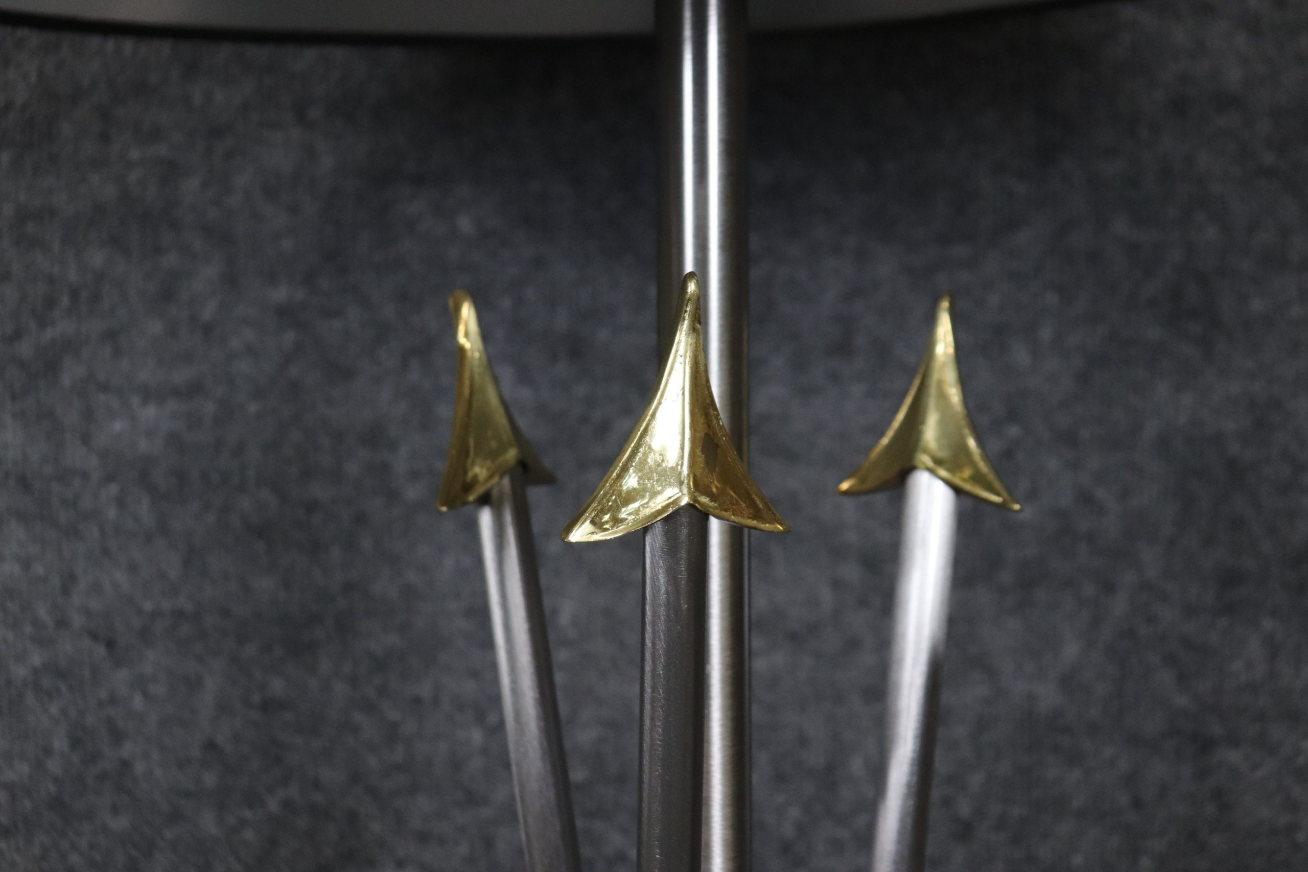 Pair of Mid Century Andre Arbus Style Chrome and Brass Floor Lamps, MCM - Image 5