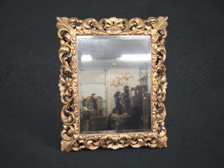 Italian Rococo Style Gilt Carved Smoked Beveled Glass Wall Hanging Mirror, Gold