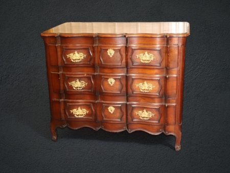 Antique French Provincial Louis XV Style Walnut Commode, Chest of Drawers