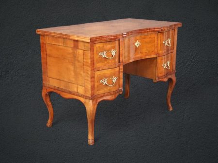 Inlaid Antique Continental Louis XV Style Walnut Writing Desk, Antique Furniture