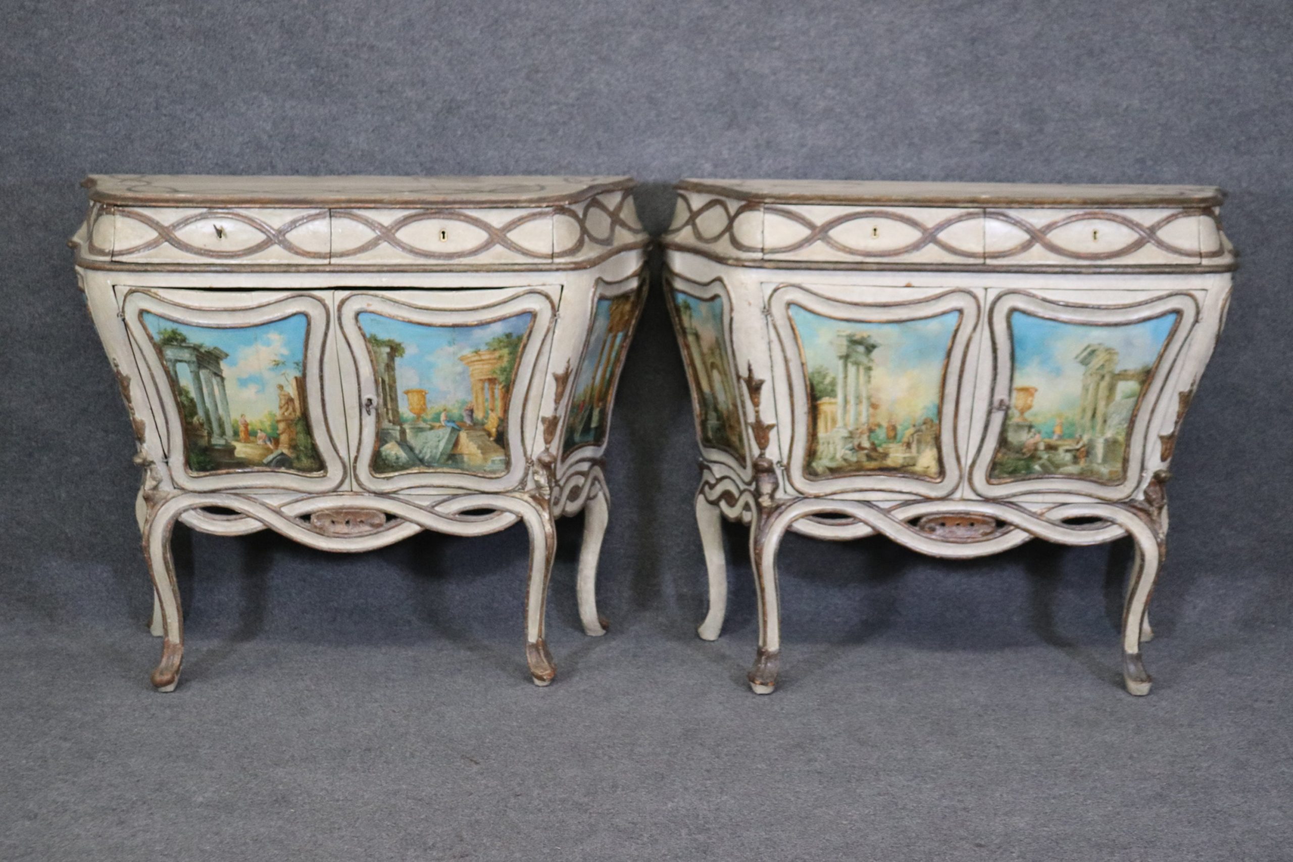 Antique Italian Painted Commodes: 18thC Louis XV Chest of Drawers - Image 2
