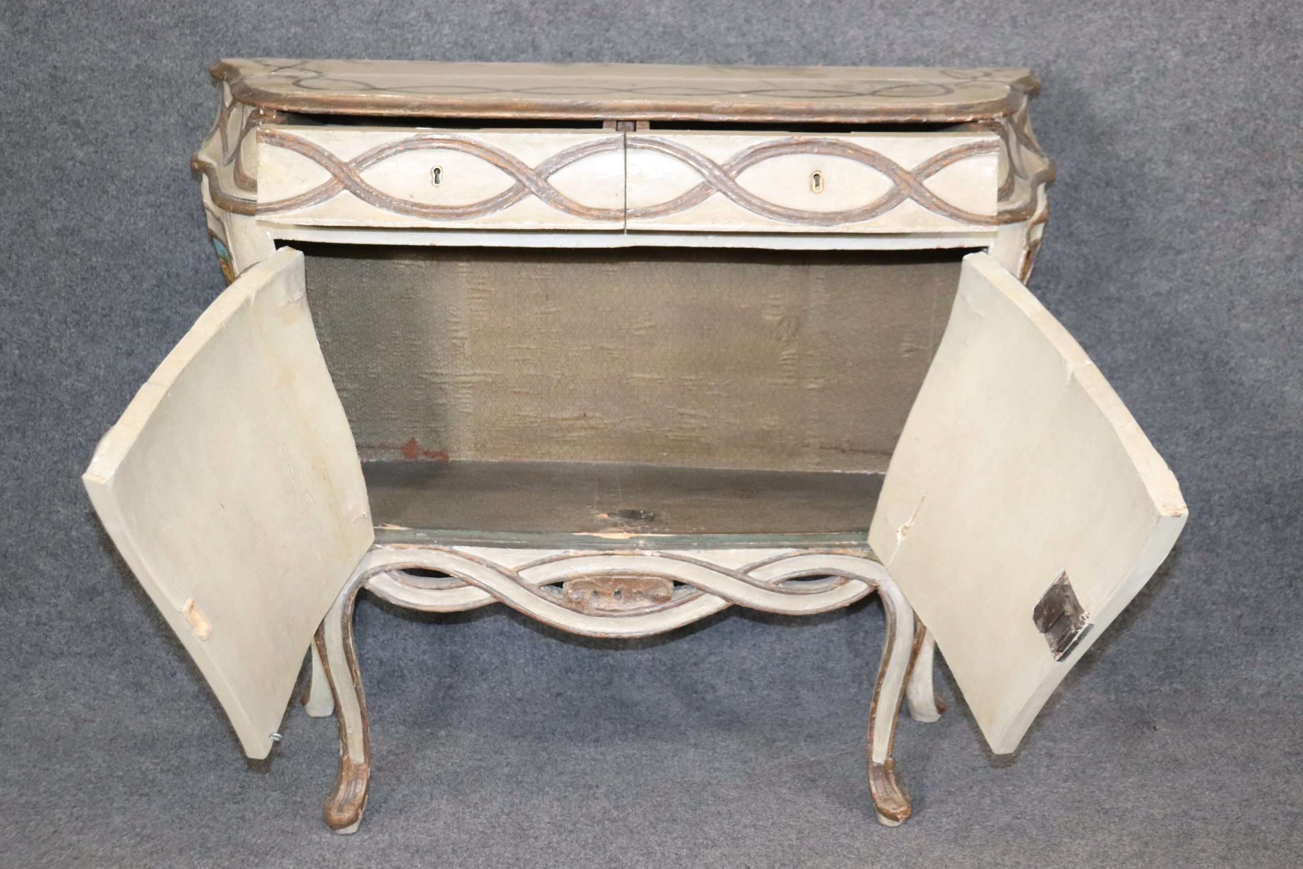 Antique Italian Painted Commodes: 18thC Louis XV Chest of Drawers - Image 8