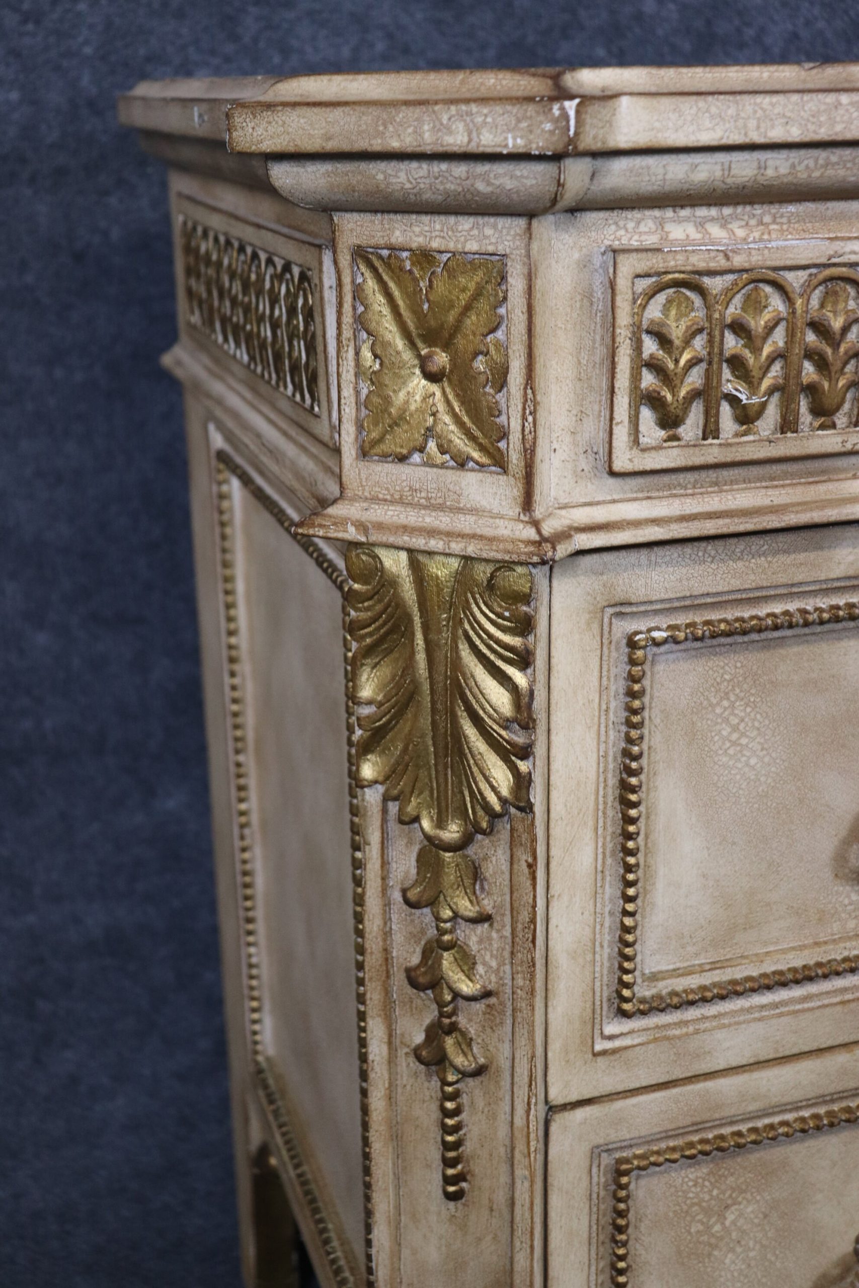Maitland Smith Style Quality Louis XV Style Paint Decorated Commode, Chest of Drawers - Image 9