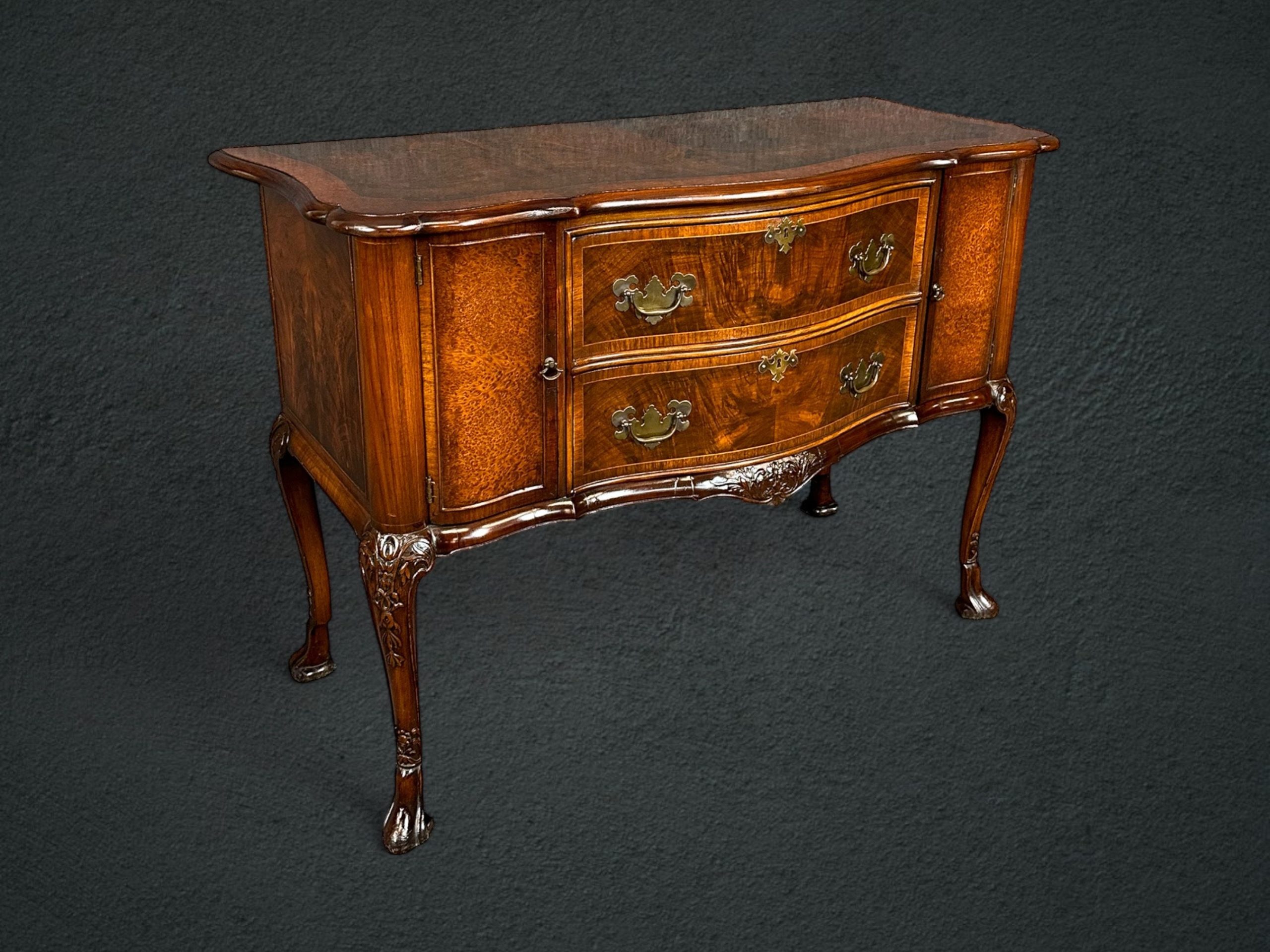Antique Georgian Style Carved Mahogany Commode - Buffet Chest