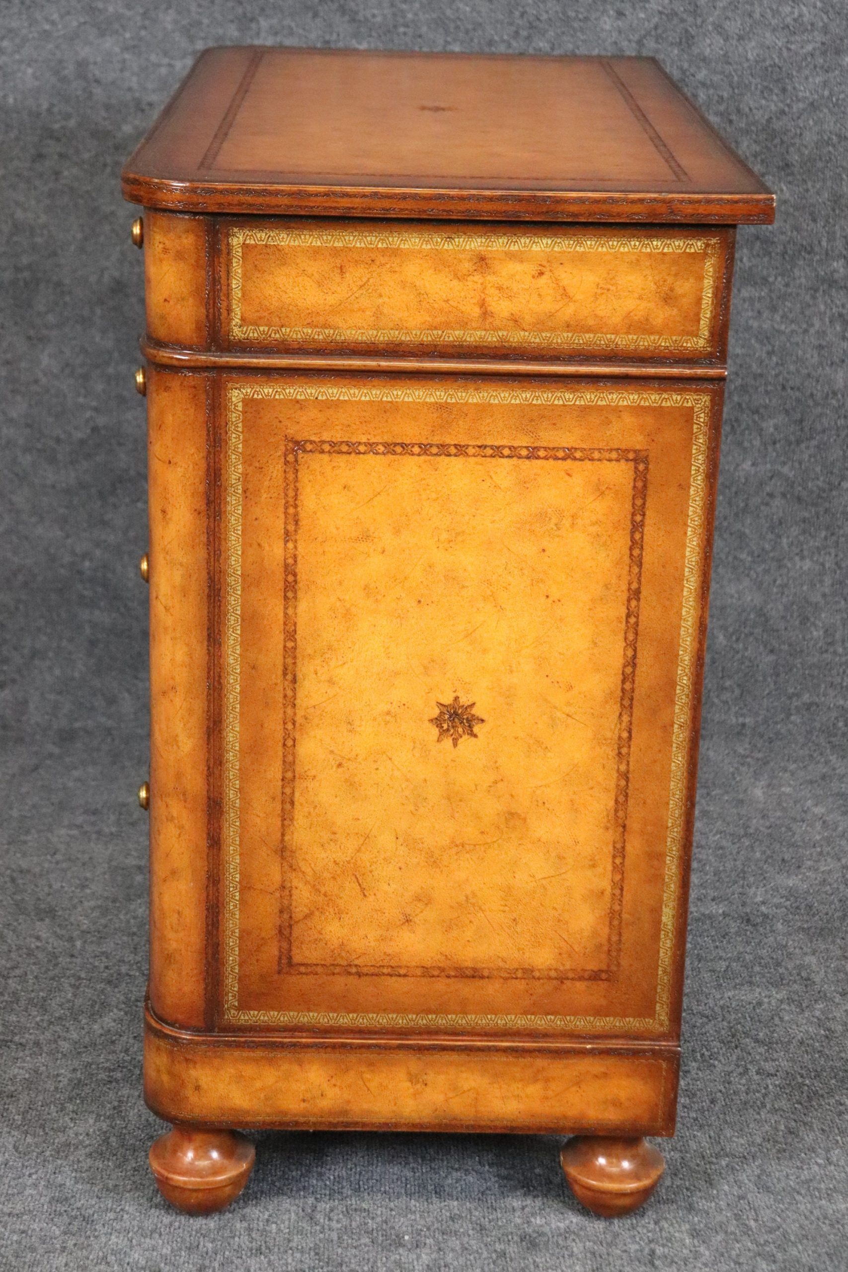 Maitland Smith Leather Wrapped Chest of Drawers, Dresser - Image 3