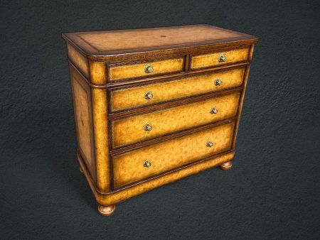 Maitland Smith Leather Wrapped Chest of Drawers, Dresser