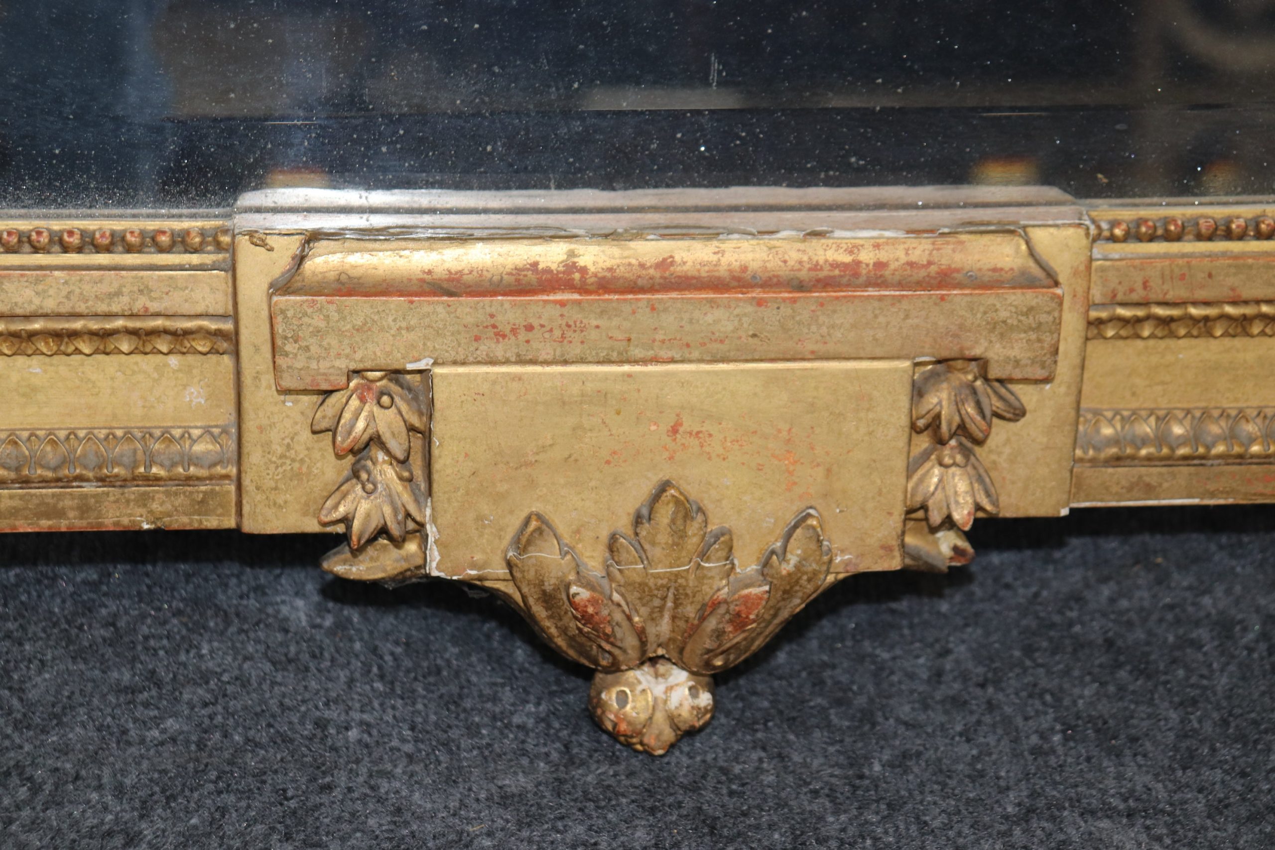 Antique 19th Century Louis XVI Style Gold Gilt Carved Figural Mirror, Vintage Mirror - Image 7