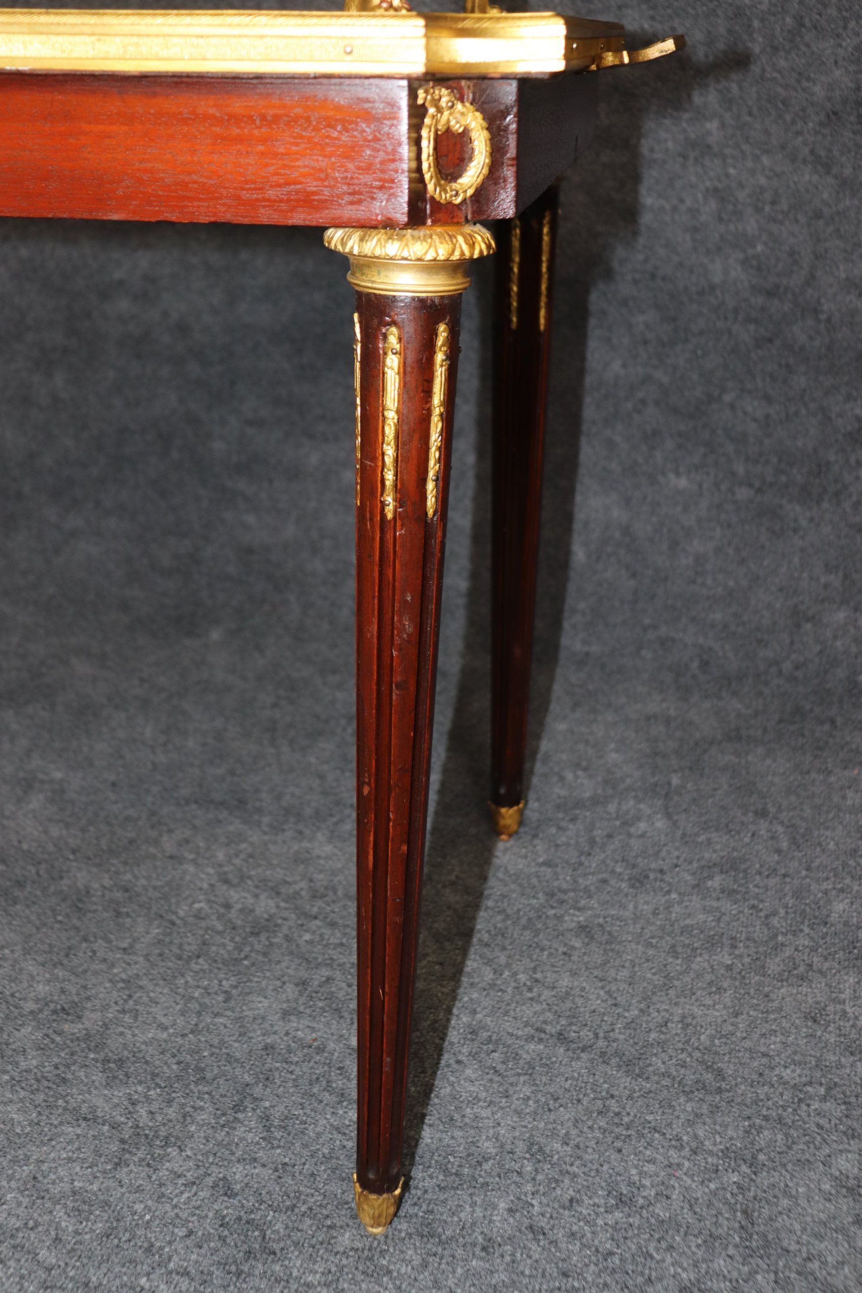 Antique French Louis XVI Style Ormolu Mounted Two Tier Accent Table, Dessert Table - Image 7