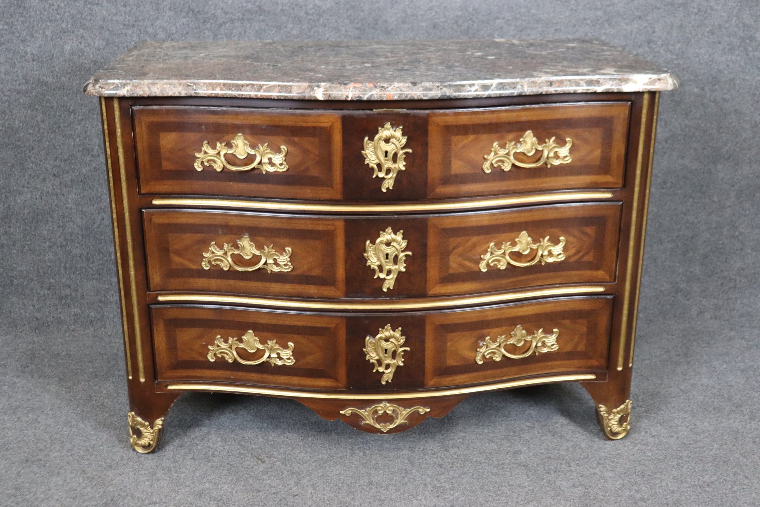 E.J. Victor Newport Historic Collection Regence Style Marble Top Commode, Chest of Drawers - Image 2