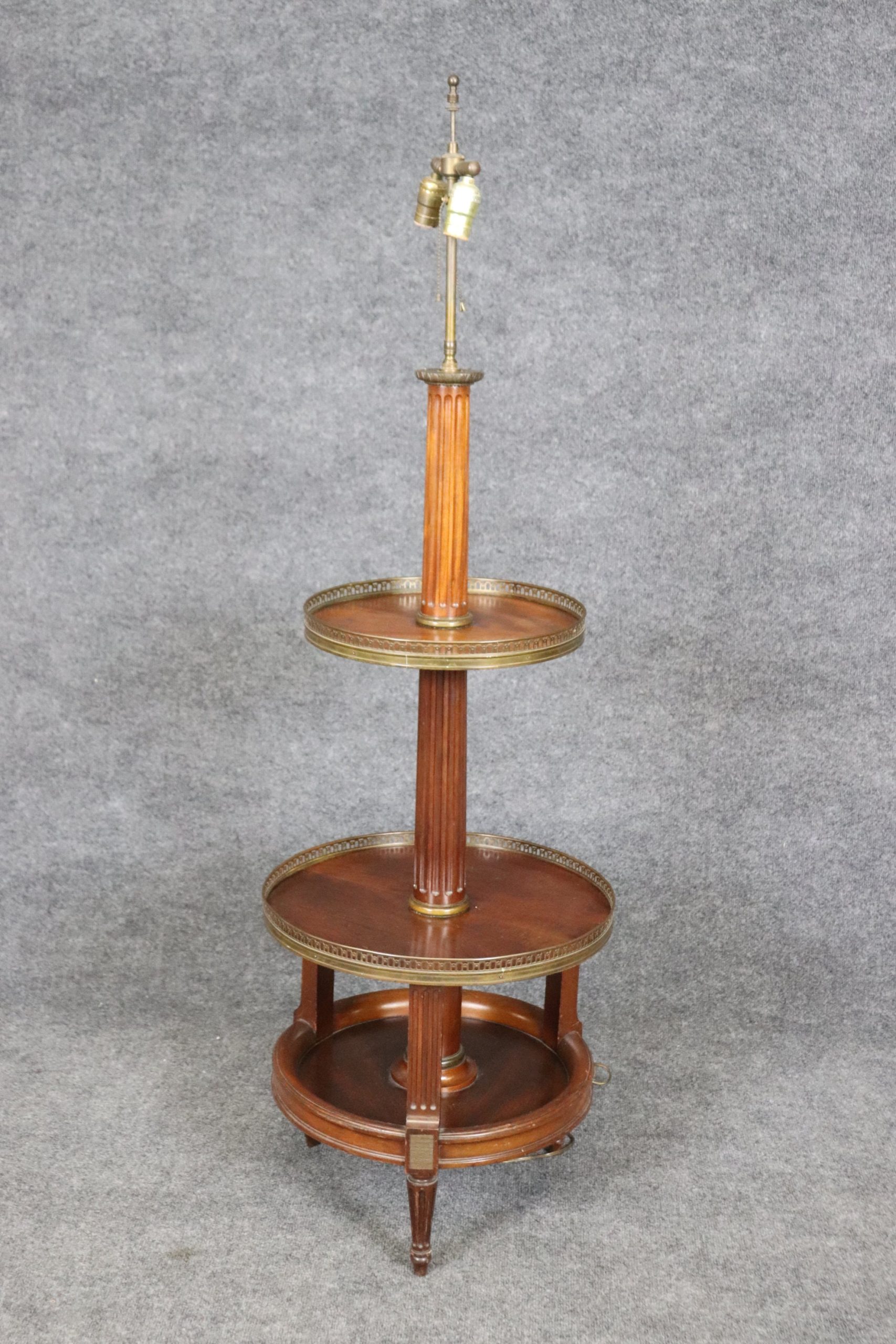 Louis XVI Style Three Tier Floor Lamp, Antique Lamp - Image 2