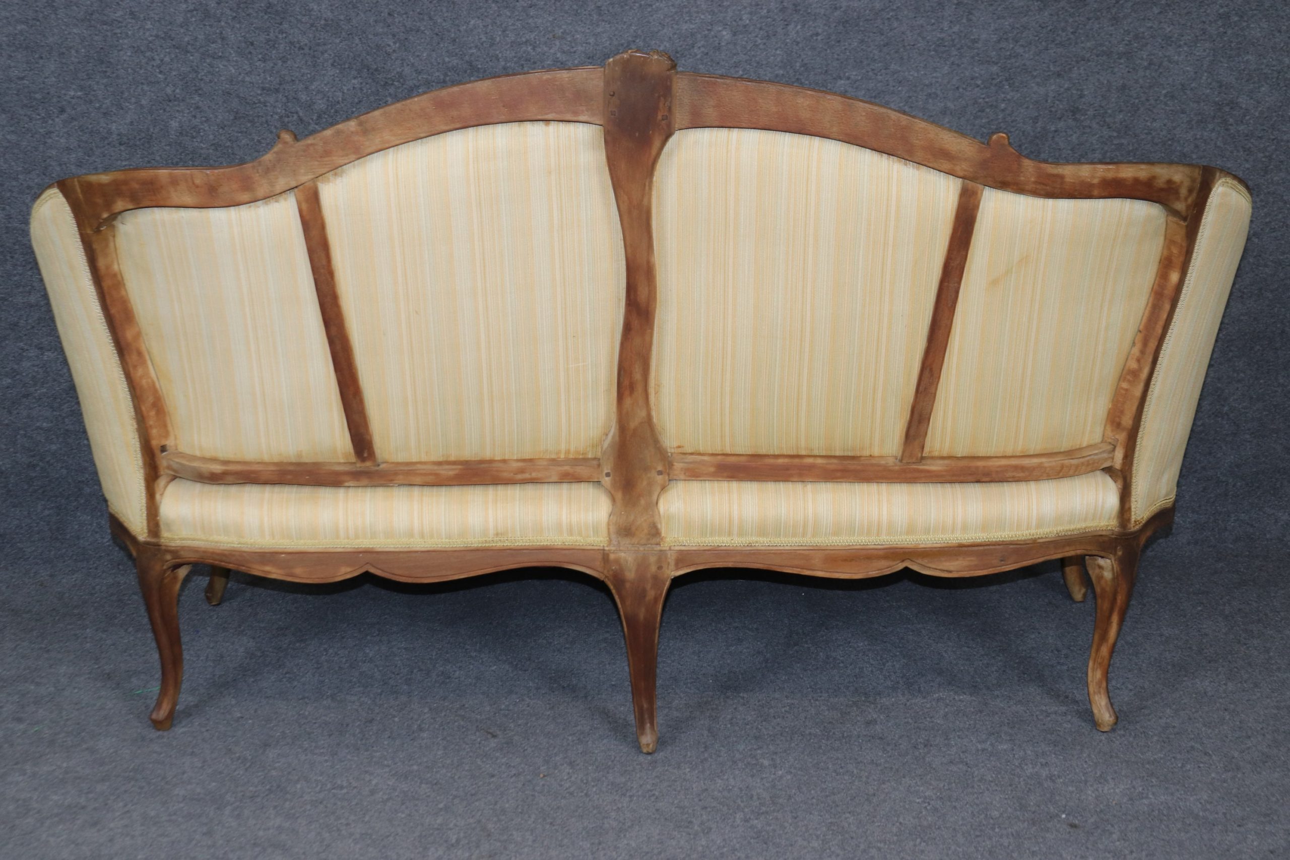 18th C. French Louis XV Upholstered Settee, Love Seat - Image 3