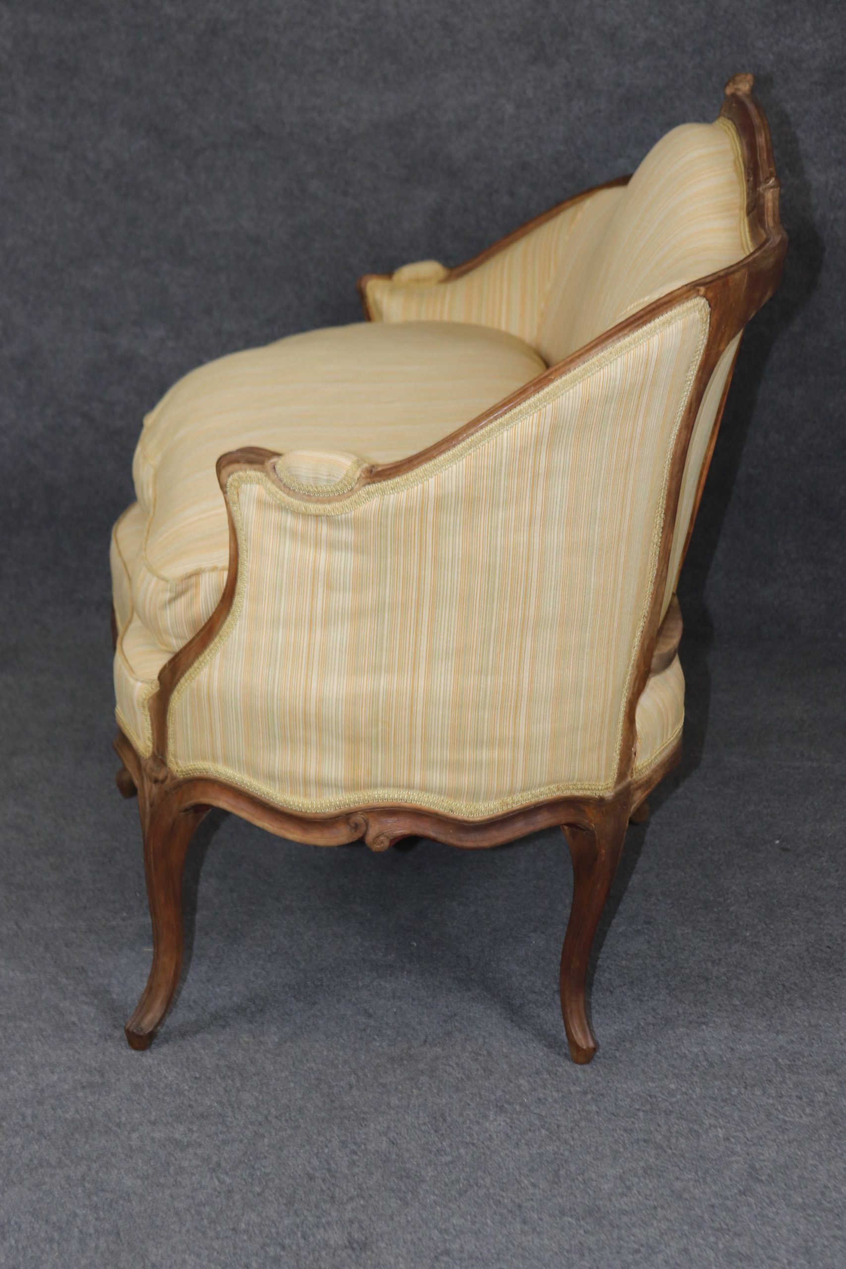 18th C. French Louis XV Upholstered Settee, Love Seat - Image 4