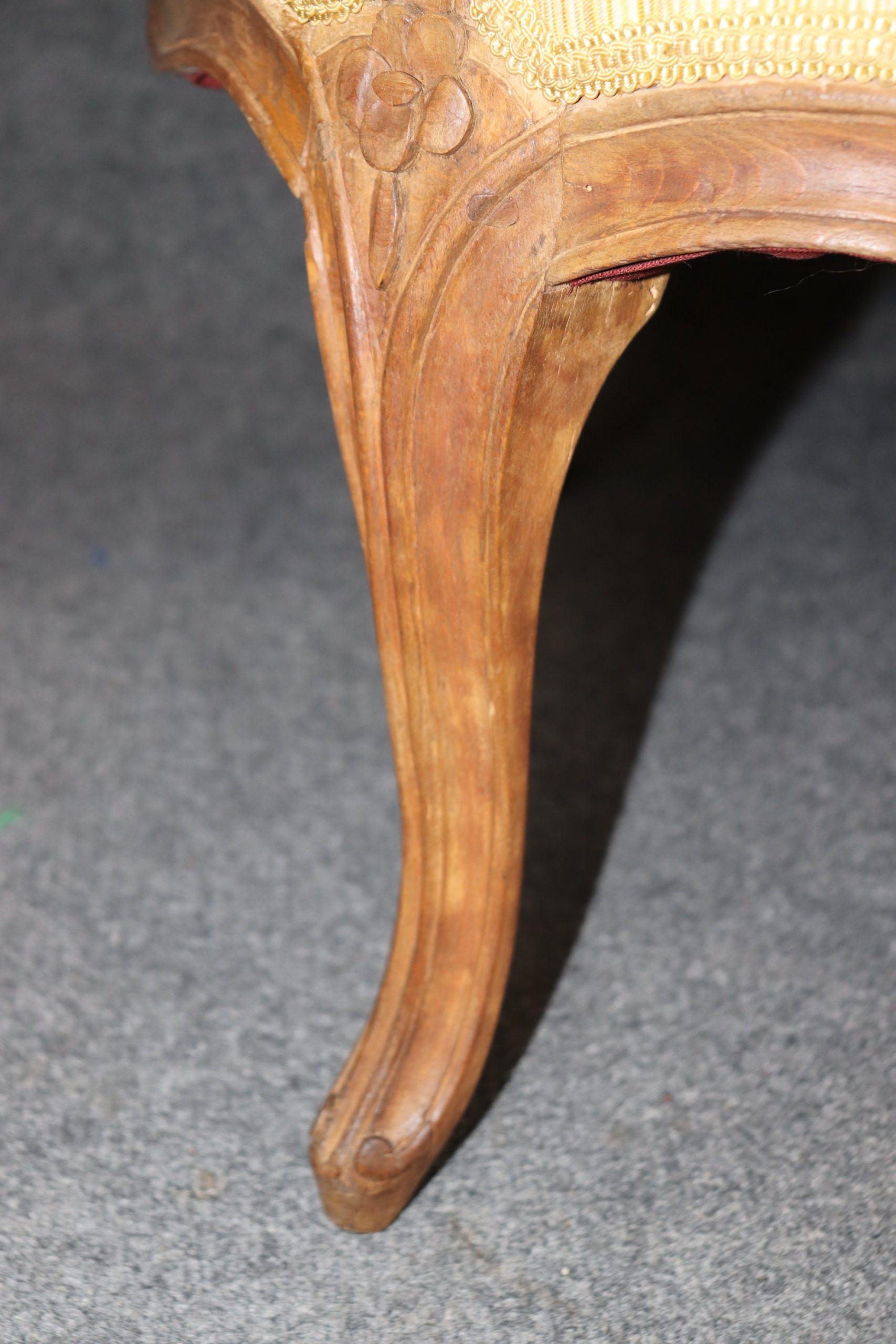 18th C. French Louis XV Upholstered Settee, Love Seat - Image 7