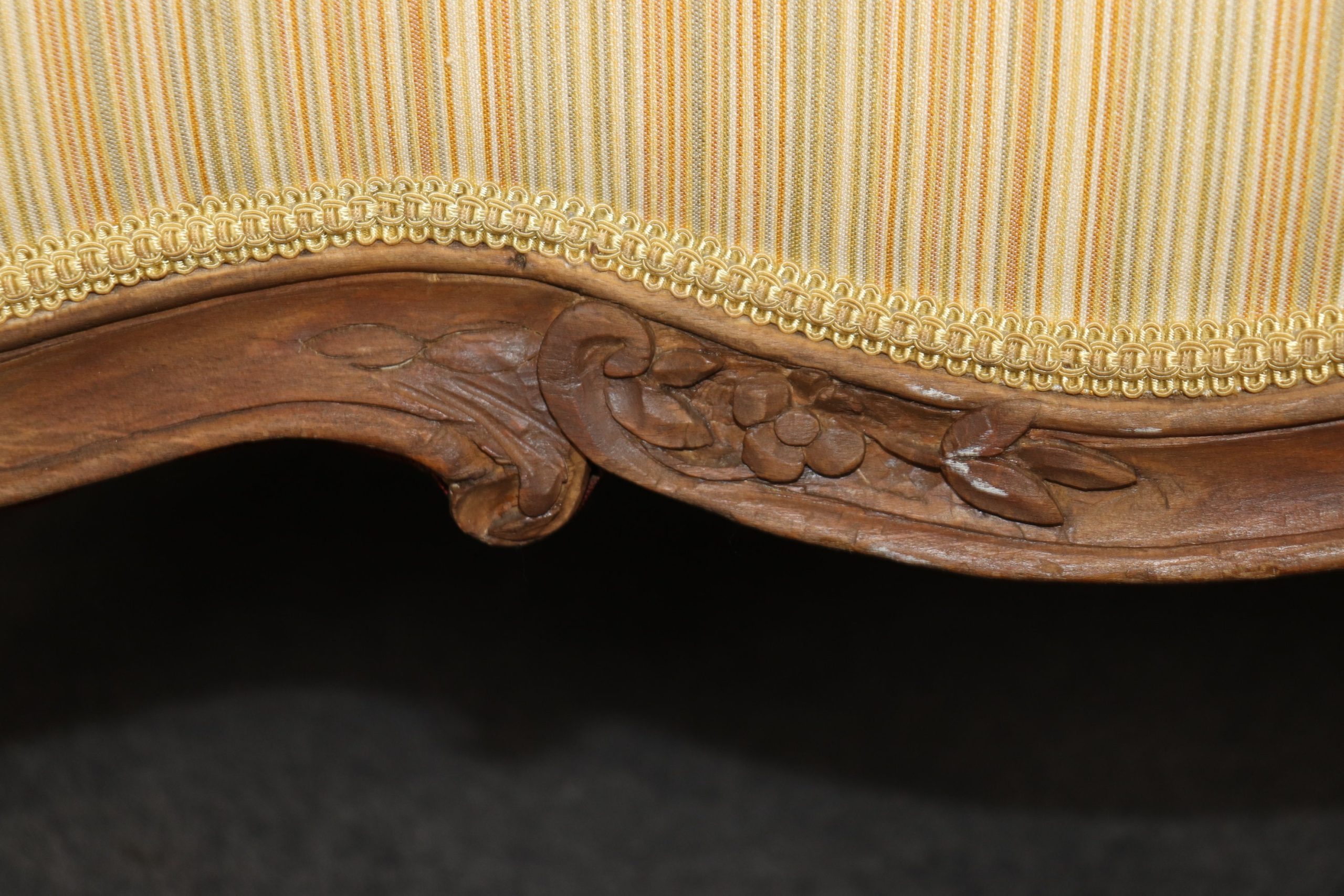 18th C. French Louis XV Upholstered Settee, Love Seat - Image 8