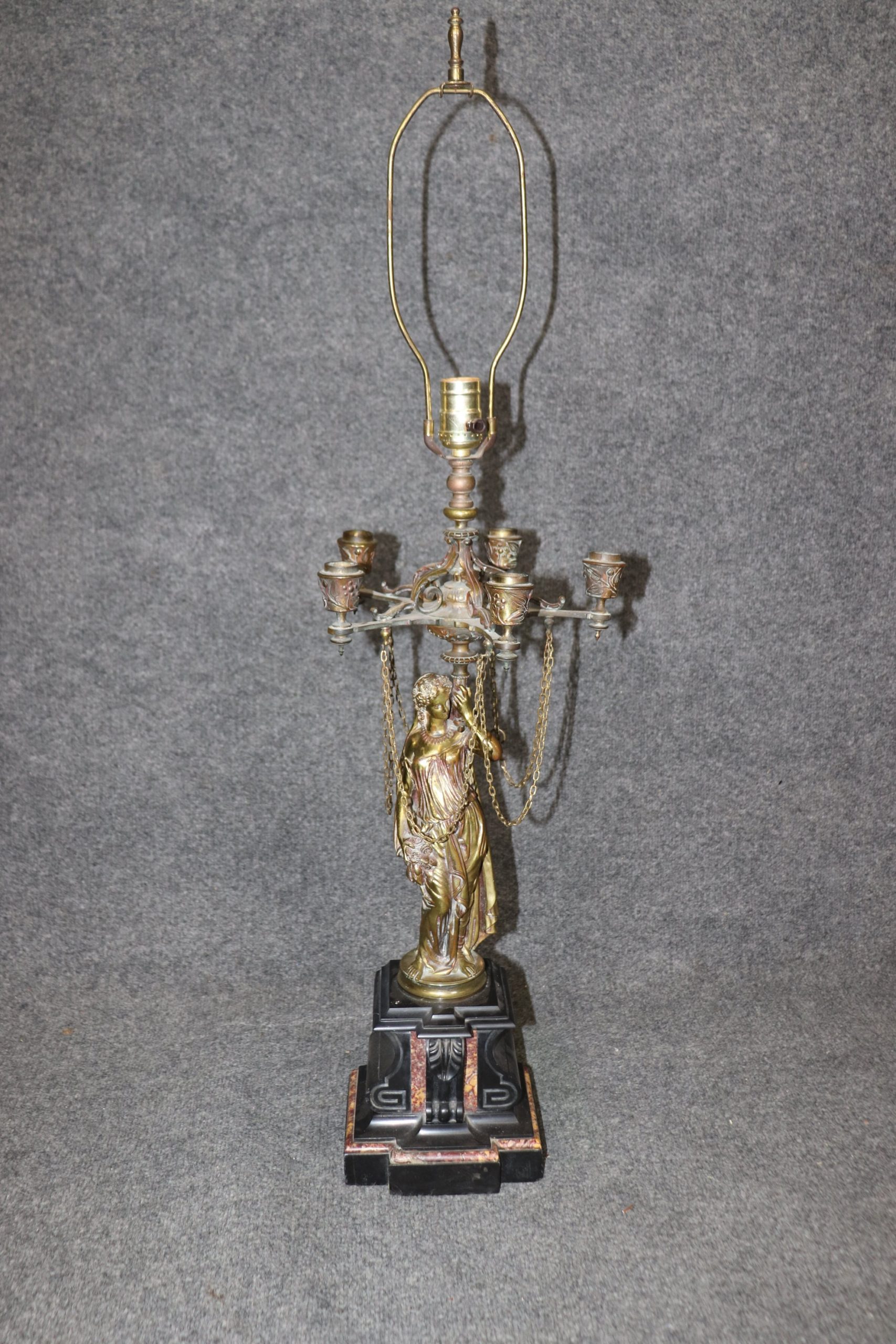 Pair of Victorian Figural Table Lamps circa 1920s, Lamp - Image 5