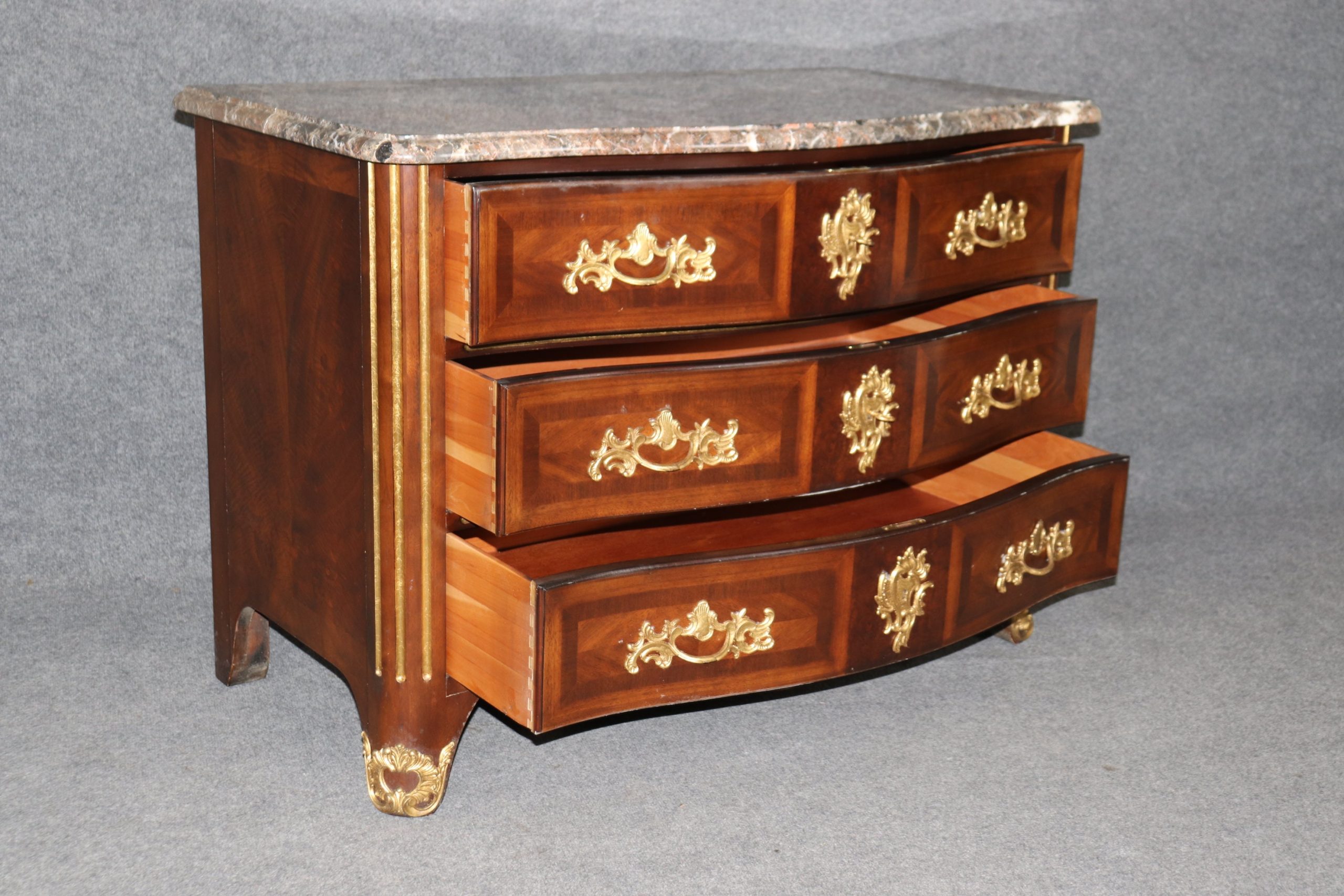 E.J. Victor Newport Historic Collection Regence Style Marble Top Commode, Chest of Drawers - Image 5