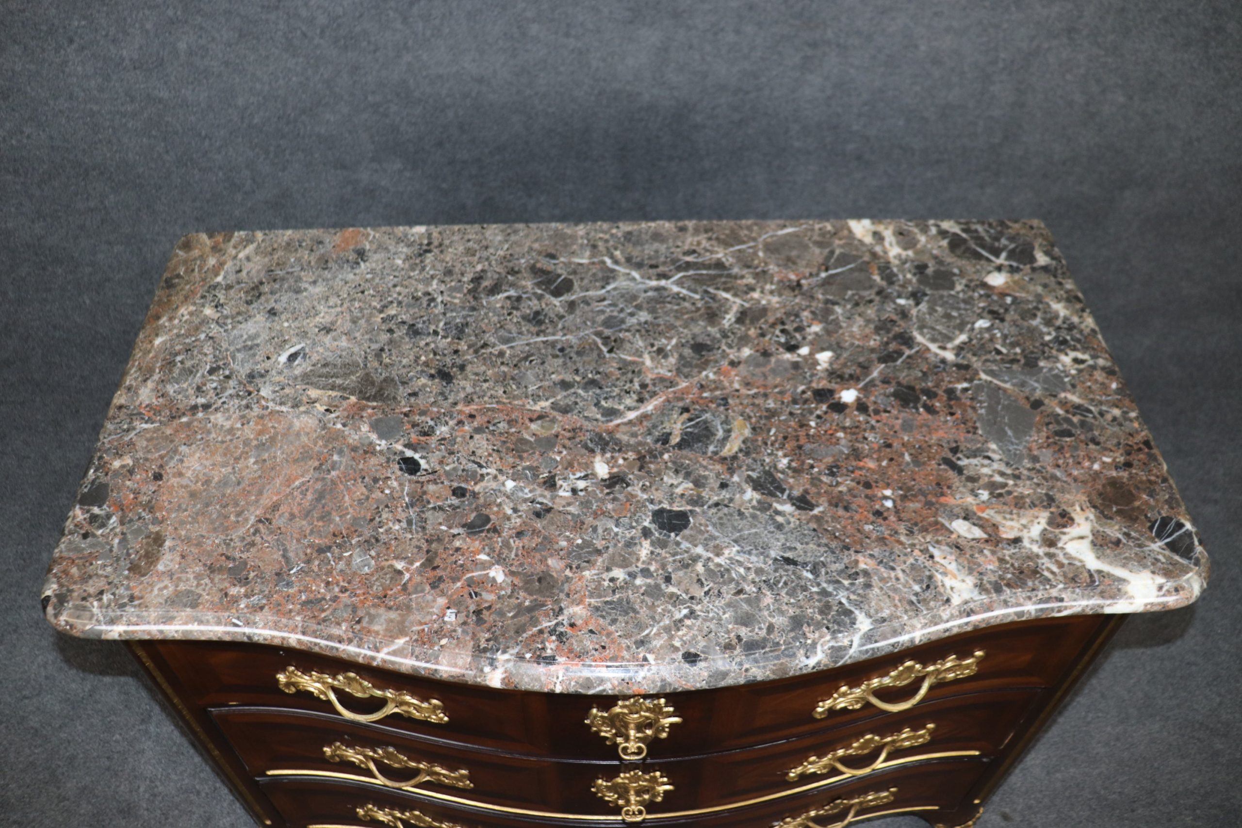 E.J. Victor Newport Historic Collection Regence Style Marble Top Commode, Chest of Drawers - Image 6
