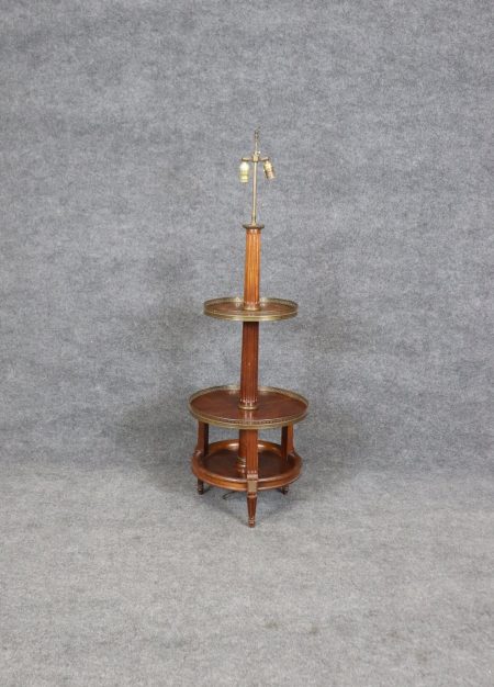 Louis XVI Style Three Tier Floor Lamp, Antique Lamp