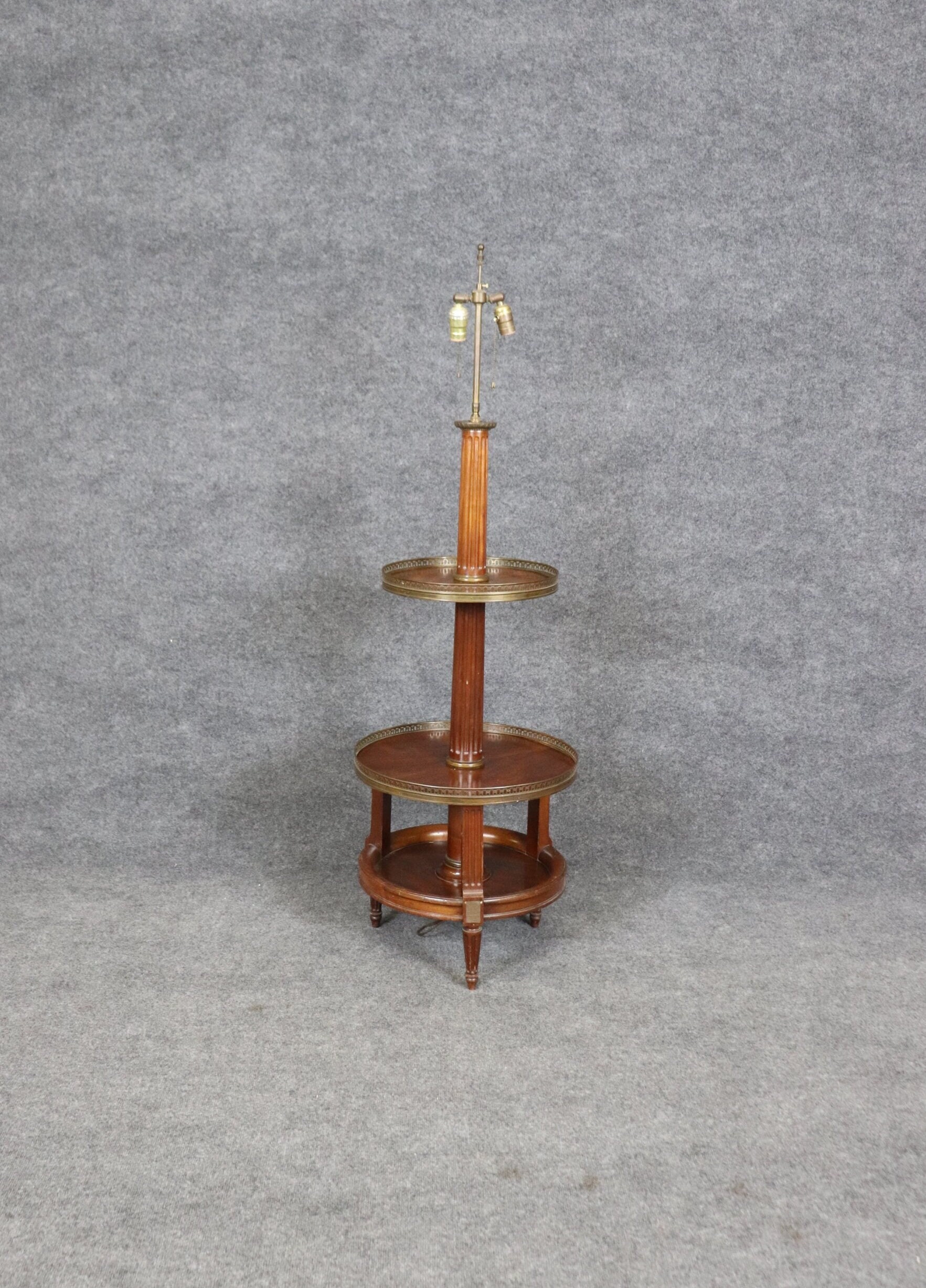 Louis XVI Style Three Tier Floor Lamp, Antique Lamp