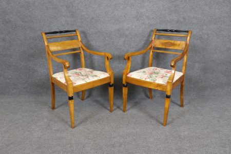 Vintage Pair of Biedermeier Style Armchairs, Accent Chairs