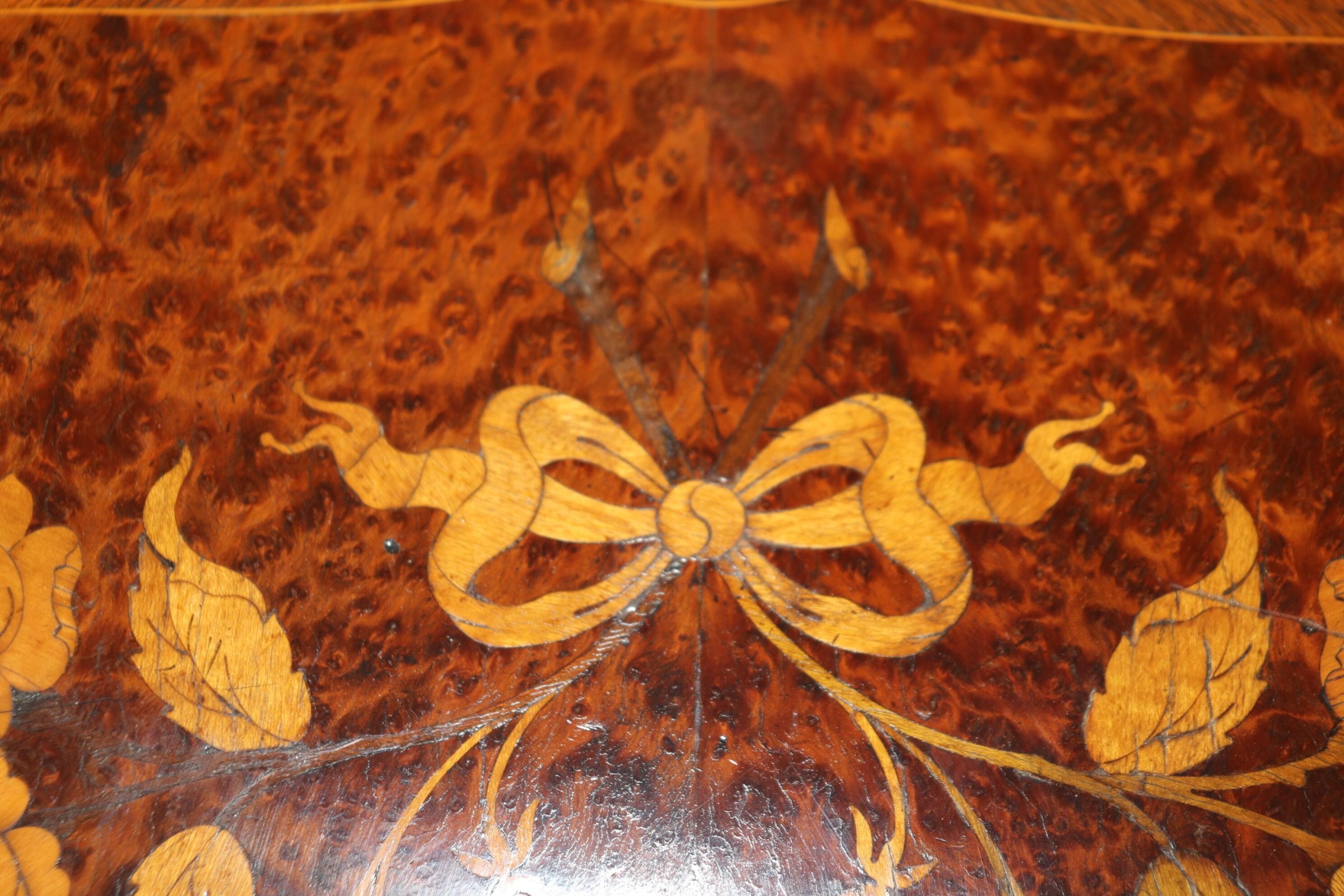 French Louis XV Style Inlaid Bronze Mounted Table Desk, Accent Table - Image 7