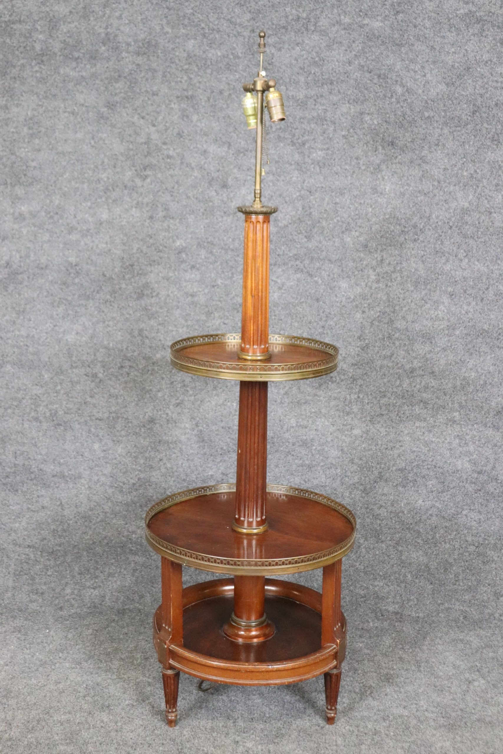 Louis XVI Style Three Tier Floor Lamp, Antique Lamp - Image 3