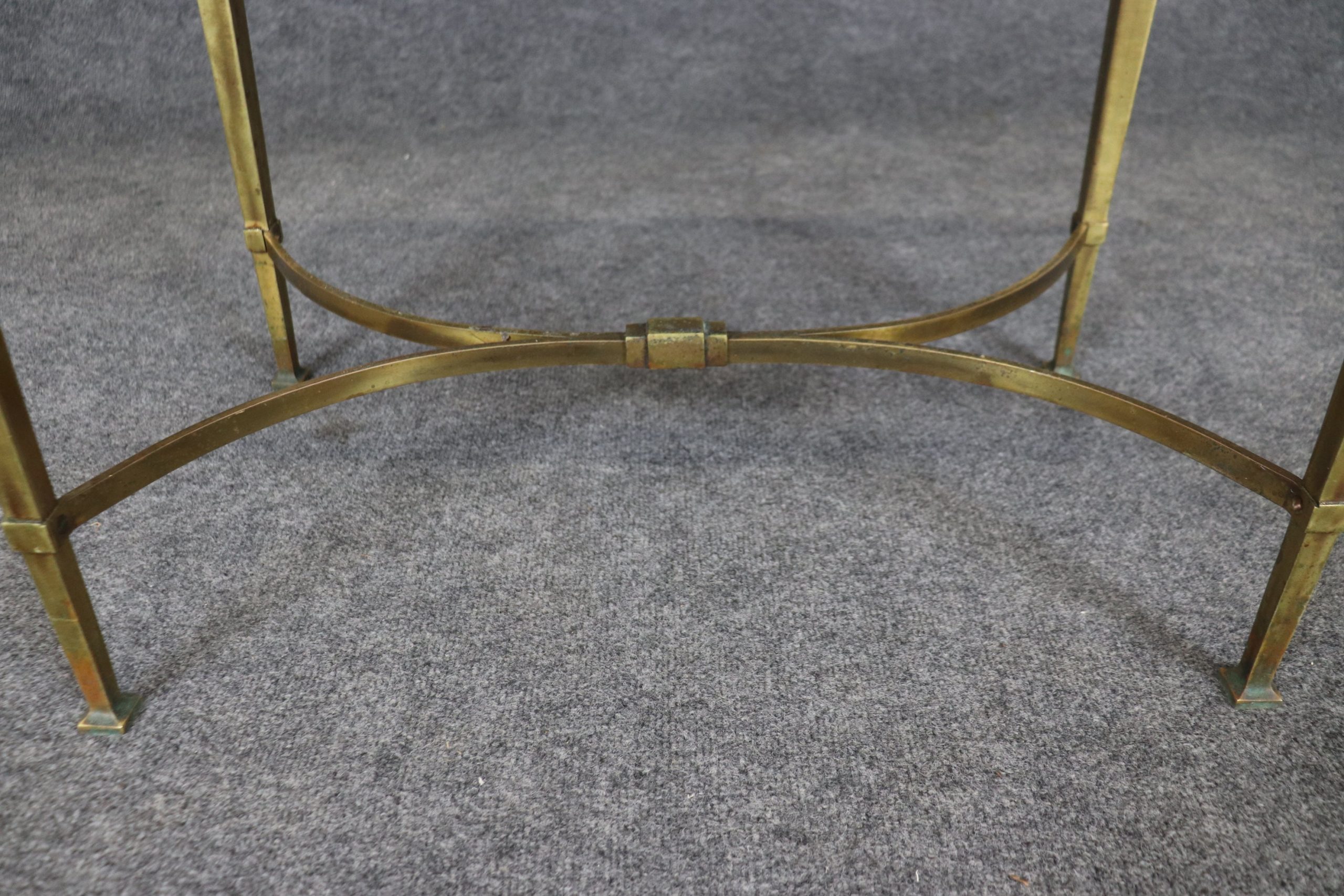 French Directoire Style Gold Gilt Bronze Glass Top End Table, Side Table - Image 8