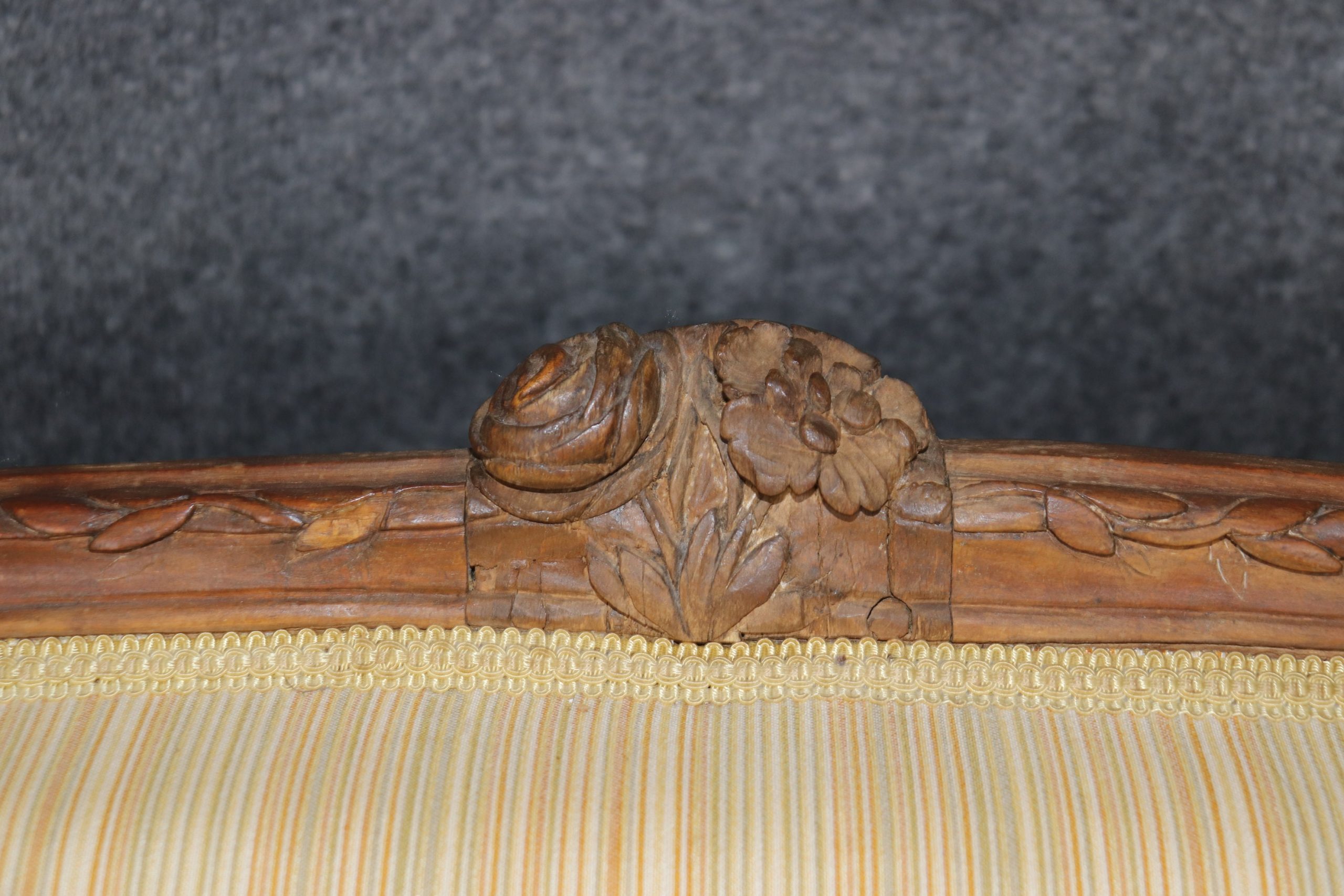 18th C. French Louis XV Upholstered Settee, Love Seat - Image 5