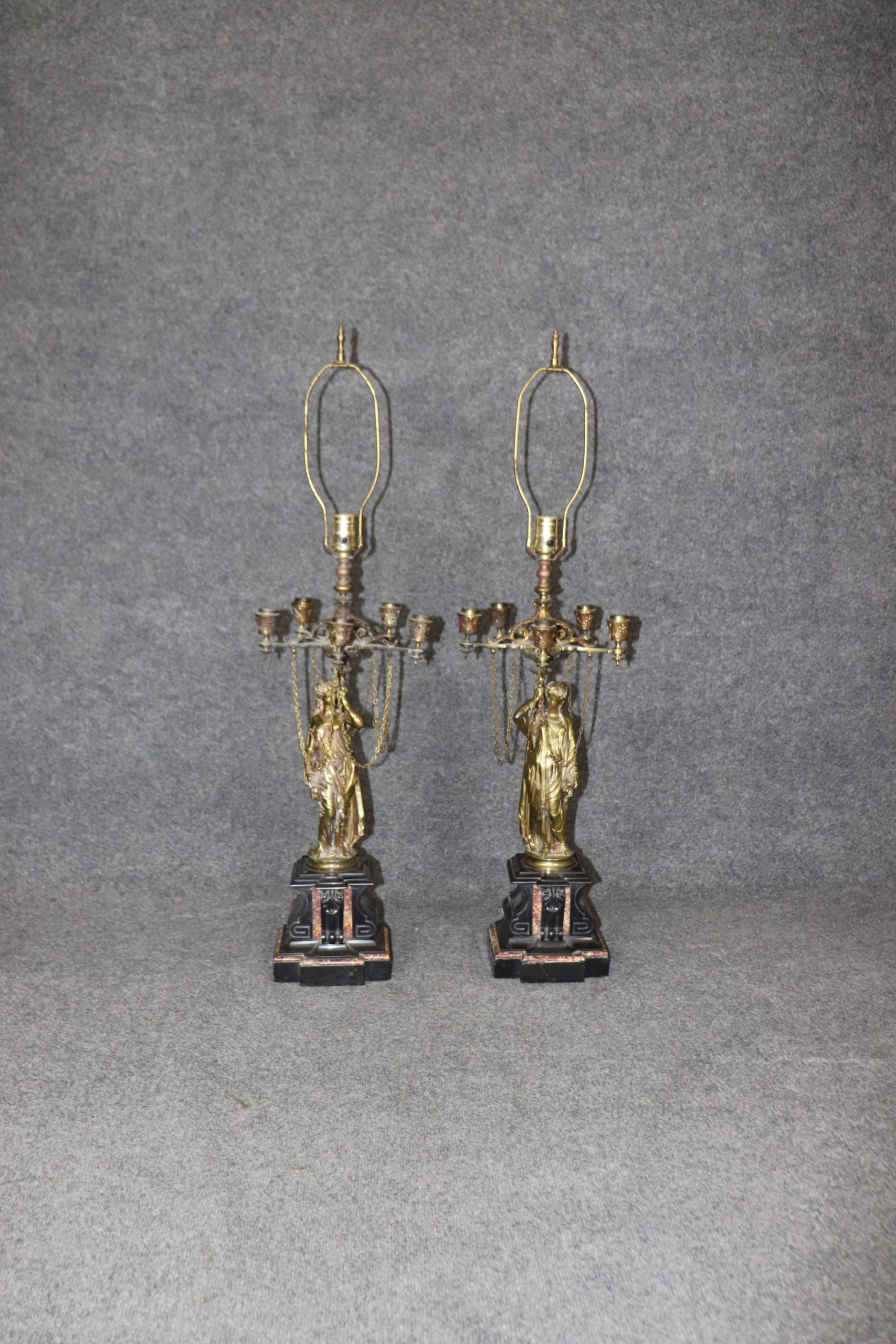 Pair of Victorian Figural Table Lamps circa 1920s, Lamp