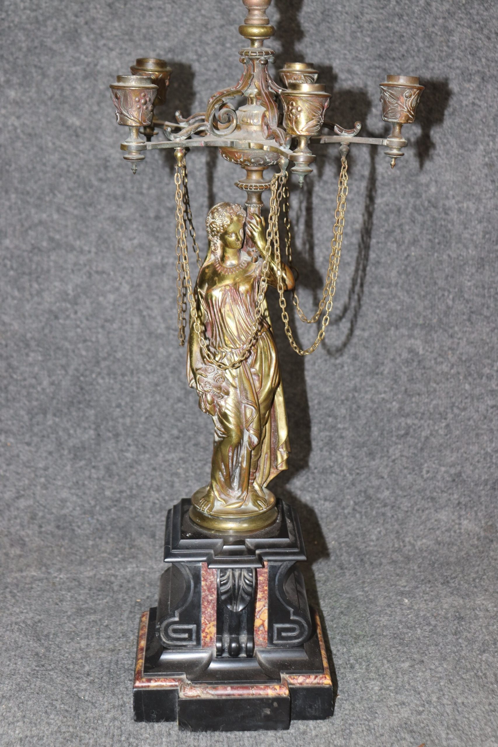 Pair of Victorian Figural Table Lamps circa 1920s, Lamp - Image 6