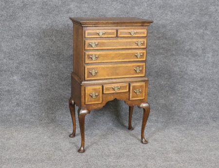 Vintage Petite Victorian Inlaid Walnut Lingerie Chest, Cabinet