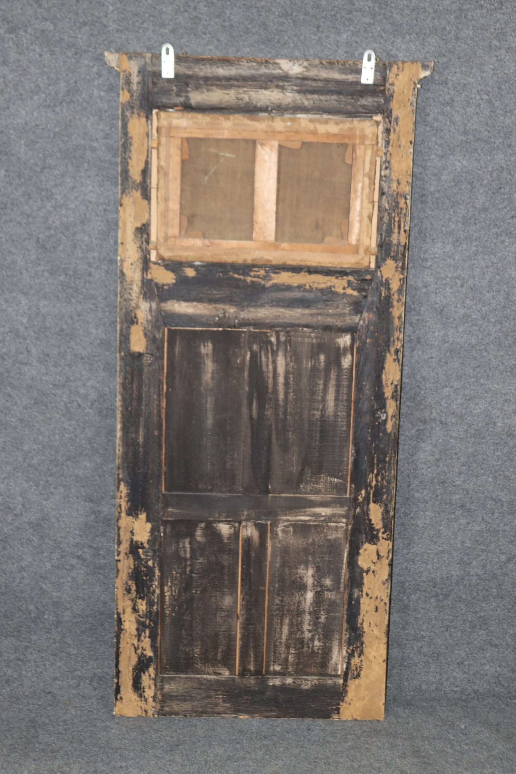 Antique 18th Century French Louis XVI Style Paint Decorated Trumeau Wall Hanging Mirror, Accent Mirror - Image 3