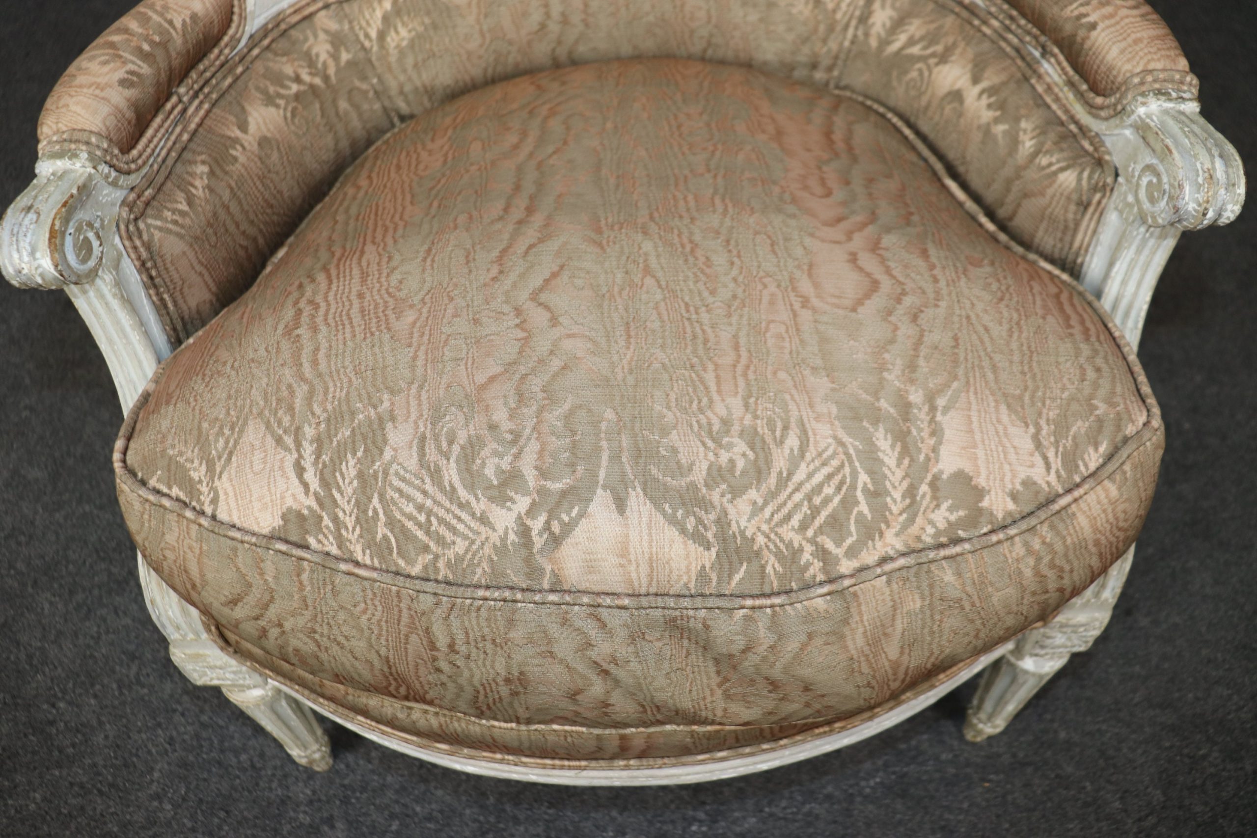 Pair of 18th Century Louis XVI White Paint Decorated Bergeres, Armchairs - Image 10