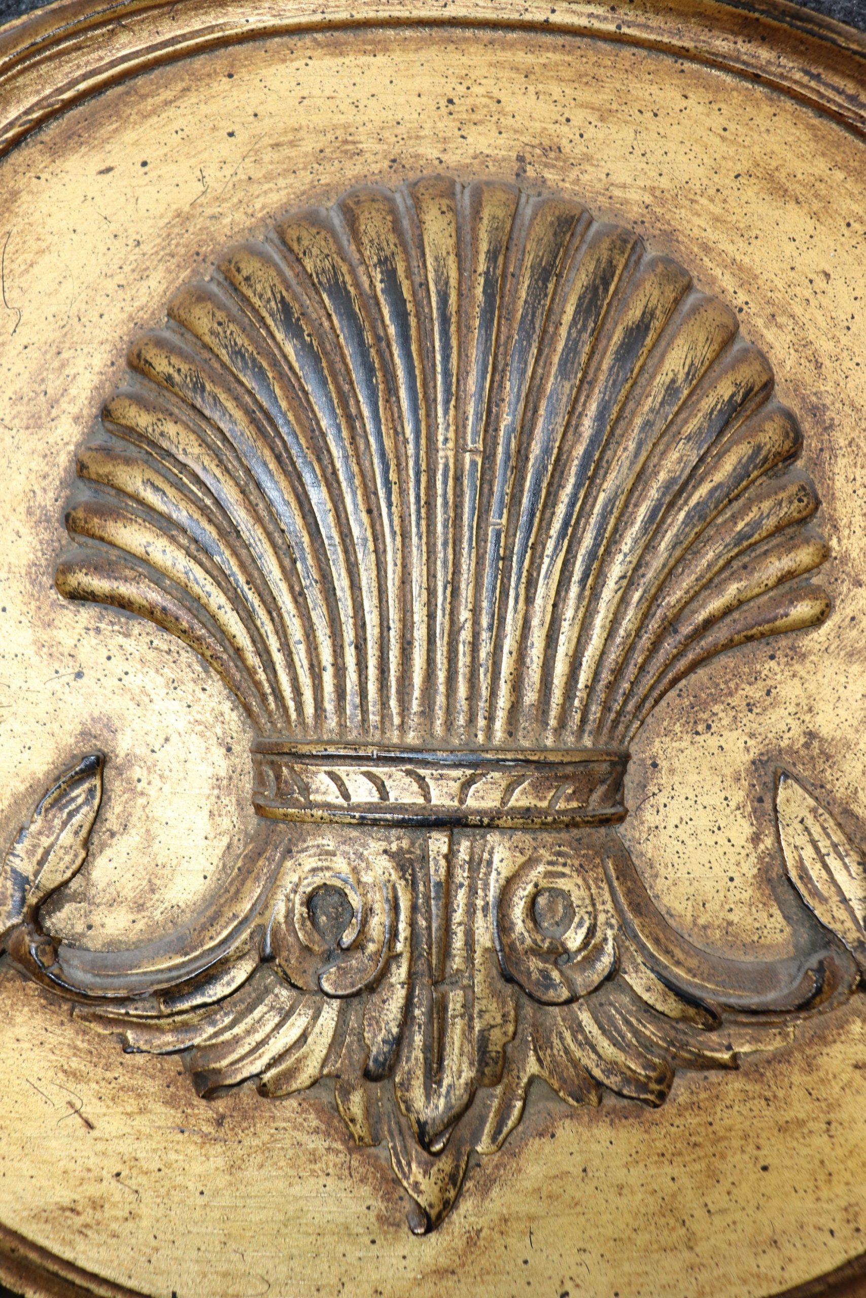 Regency Style Carved Gold Gilt Wall Hanging Mirror, Accent Mirror - Image 6