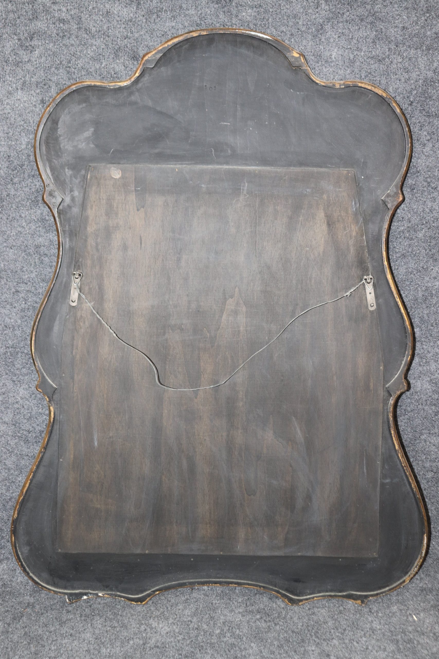 Regency Style Carved Gold Gilt Wall Hanging Mirror, Accent Mirror - Image 8