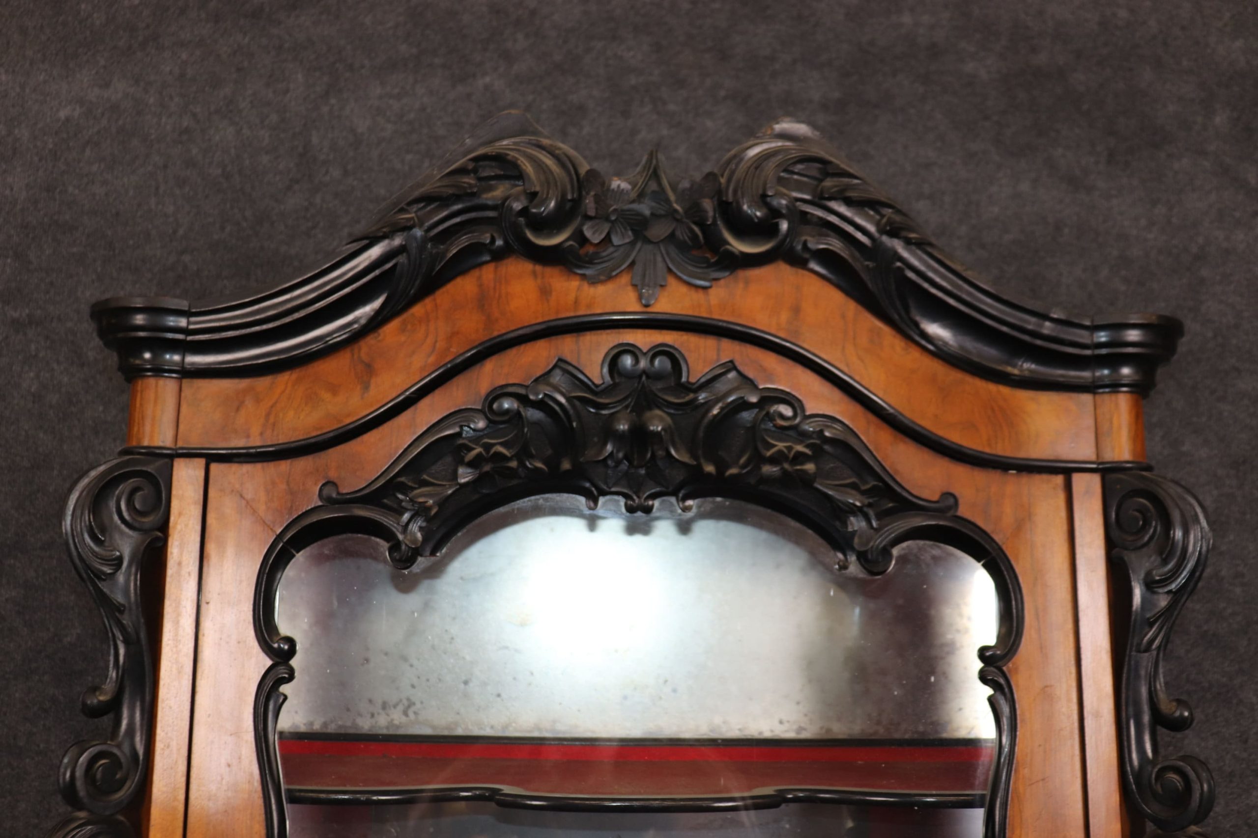 Antique 19th Century French 2 Piece Display Cabinet, China Cabinet - Image 9