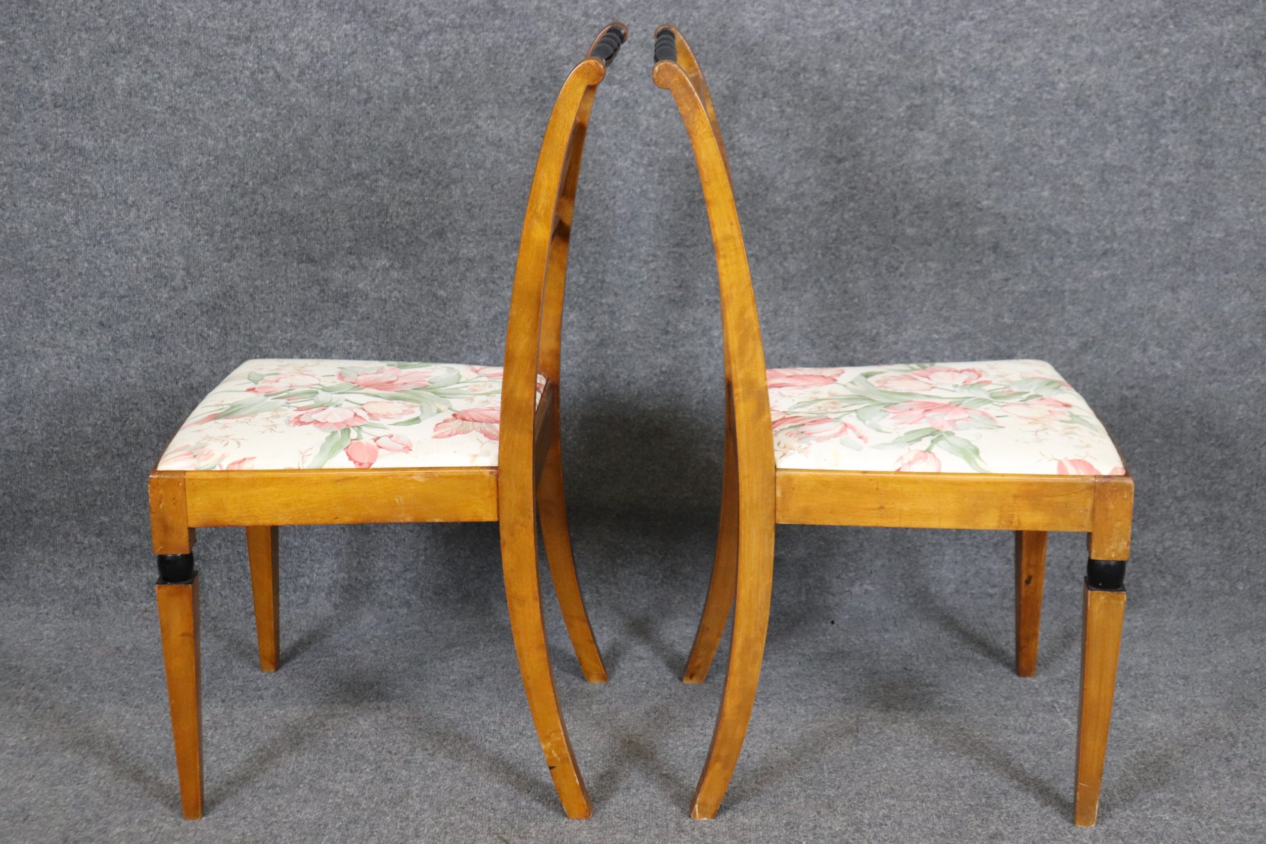 Pair of Biedermeier Style Side Chairs, Accent Chairs - Image 3