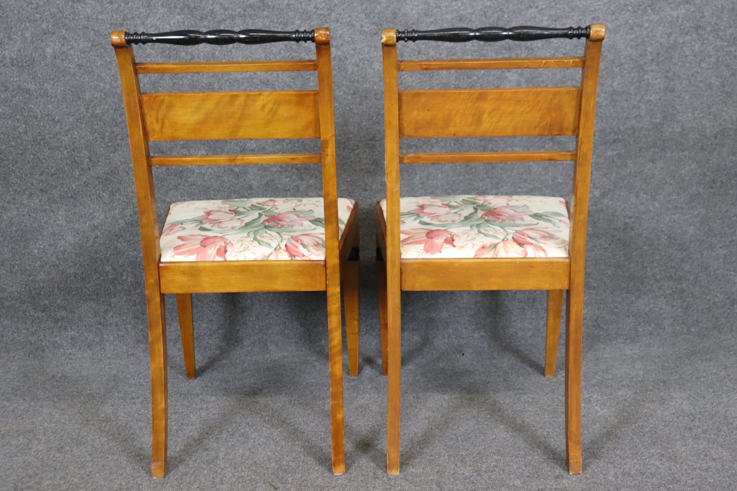 Pair of Biedermeier Style Side Chairs, Accent Chairs - Image 4