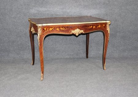 French Louis XV Style Inlaid Bronze Mounted Table Desk, Accent Table