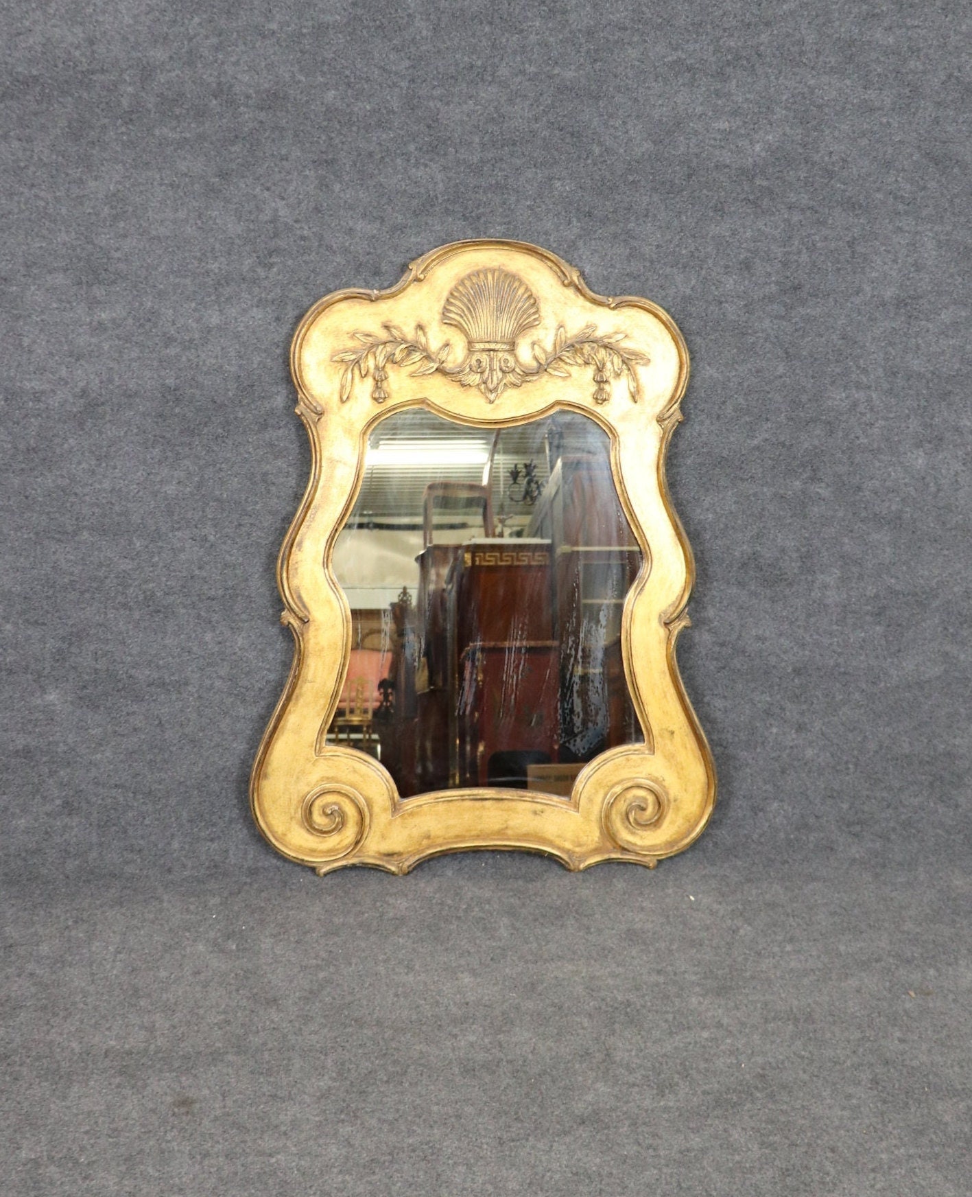 Regency Style Carved Gold Gilt Wall Hanging Mirror, Accent Mirror